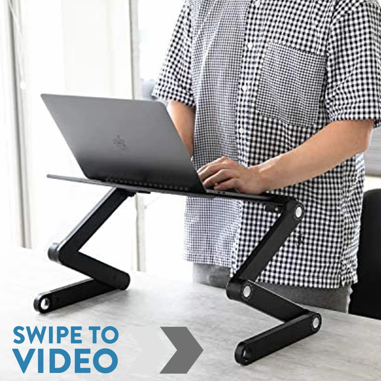 Wonder Worker Newton, składany stolik na laptopa, stojak na tablet i laptop, designerski stół do czytania do łóżka krzesła i sofy, ergonomiczny, wszechstronny regulowany, lekki aluminium