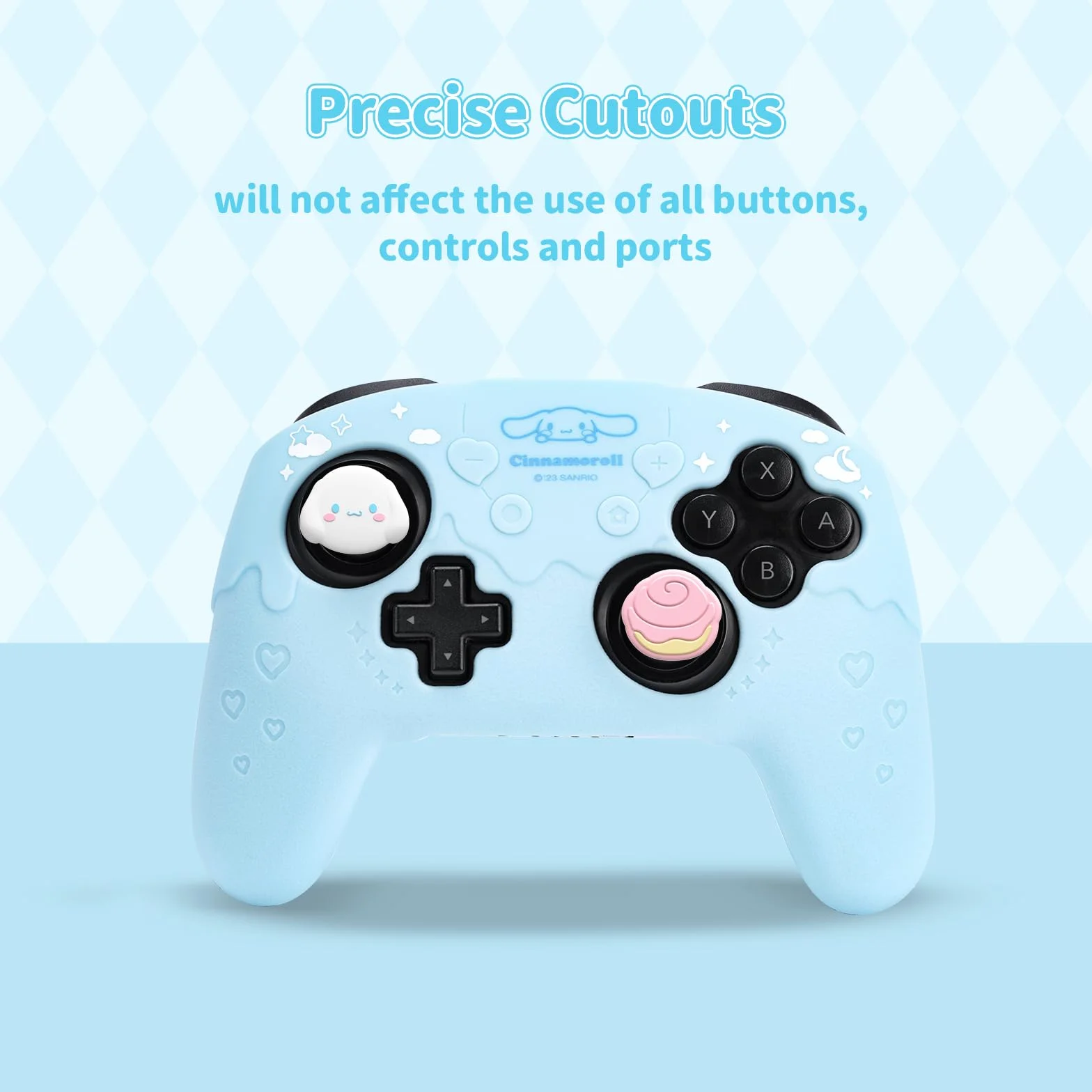 Kuitmor - Etui ochronne do kontrolera Switch Pro, miękkie silikonowe antypoślizgowe ochrona uchwytu z 2 nakładkami na kciuki i 1 naklejką