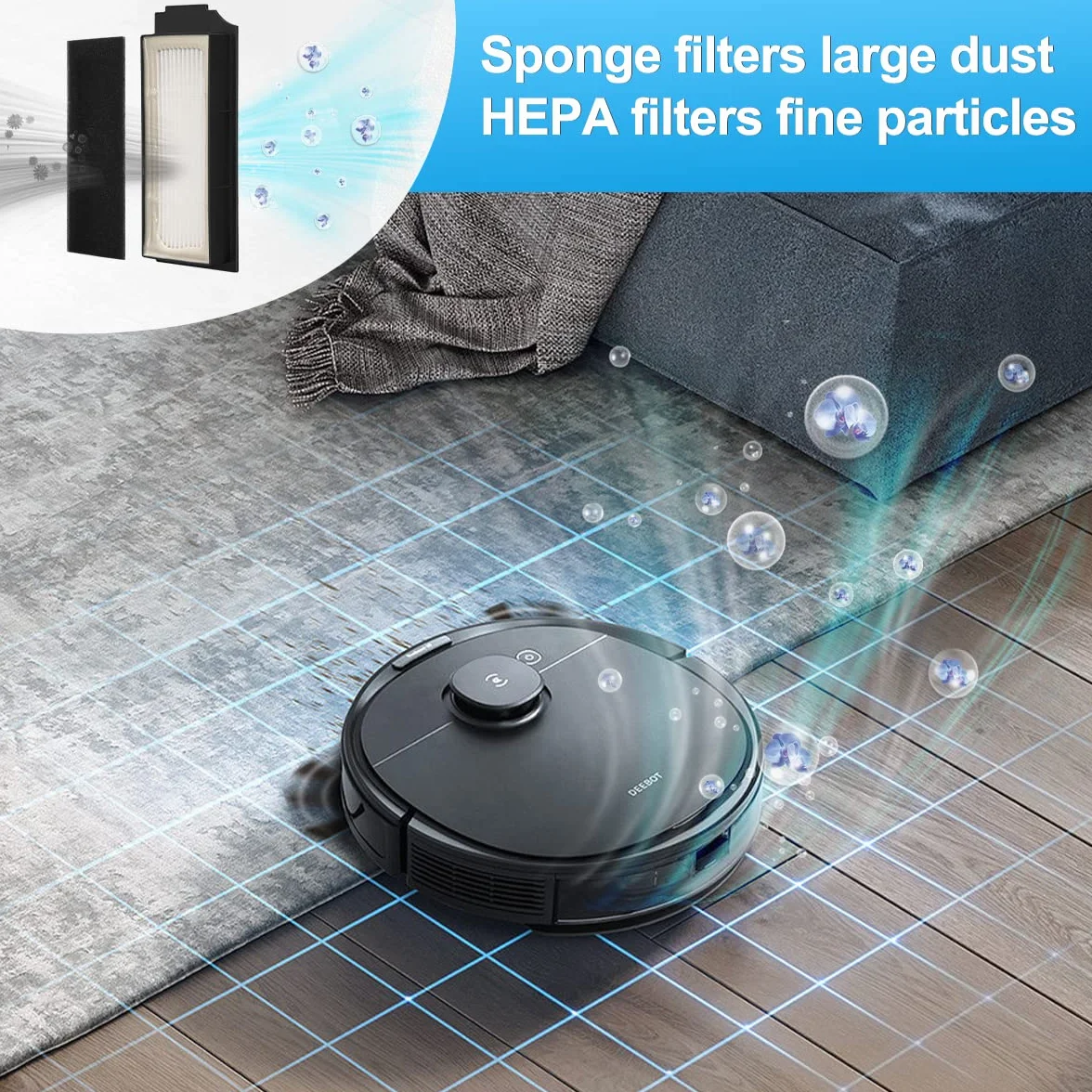 Zestaw akcesoriów do ECOVACS DEEBOT X1 Omni, części zamienne, worek na kurz, szczotka główna, filtr drobnego kurzu, szczotki boczne i podkładki do wycierania do Ecovacs Deebot X1e Omni