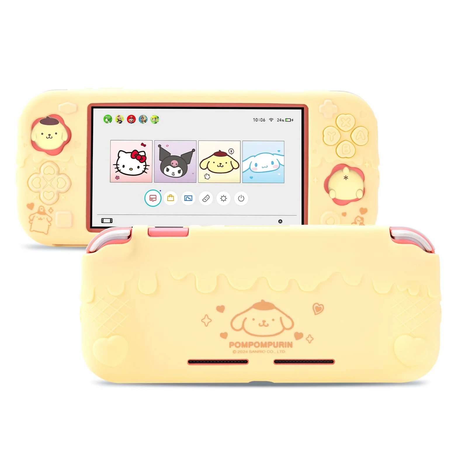 Kuitmor Etui Ochronne na Switch Lite, Silikonowa Osłona z 2 Pokrywkami na Gałki