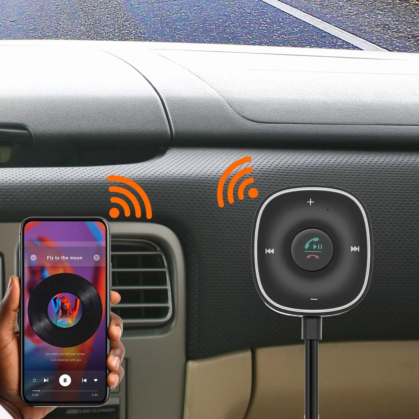QWORK Aux Bluetooth 5.4 Adapter samochodowy odbiornik Bluetooth ze złączem 3,5 mm do samochodowego zestawu stereo