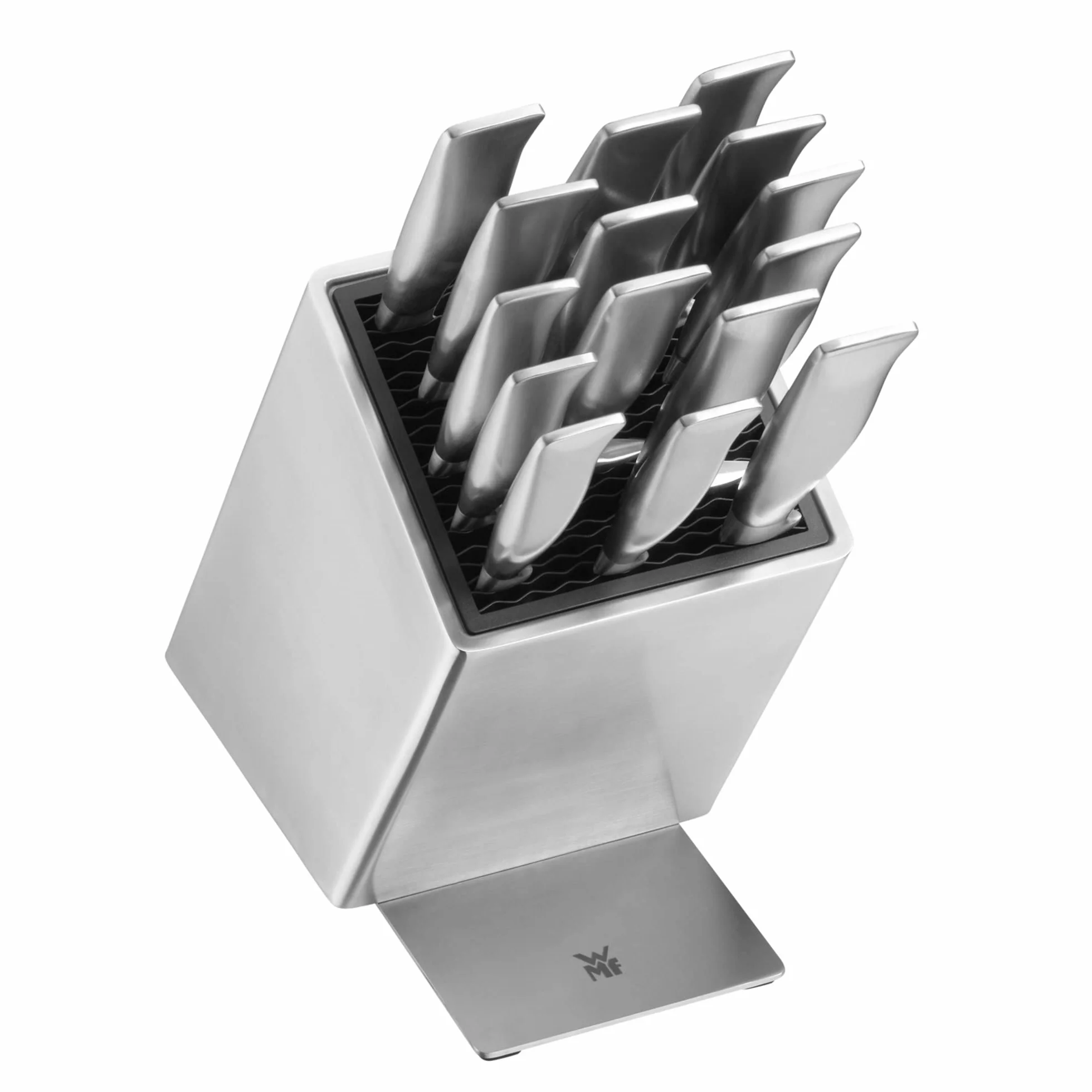 WMF 1893844500 FlexTec blok na noże ze stali nierdzewnej pusty, na maks. 15 noży kuchennych, możliwość podziału noży, optymalna ochrona, stal nierdzewna Cromargan, wysokiej jakości tworzywo sztuczne
