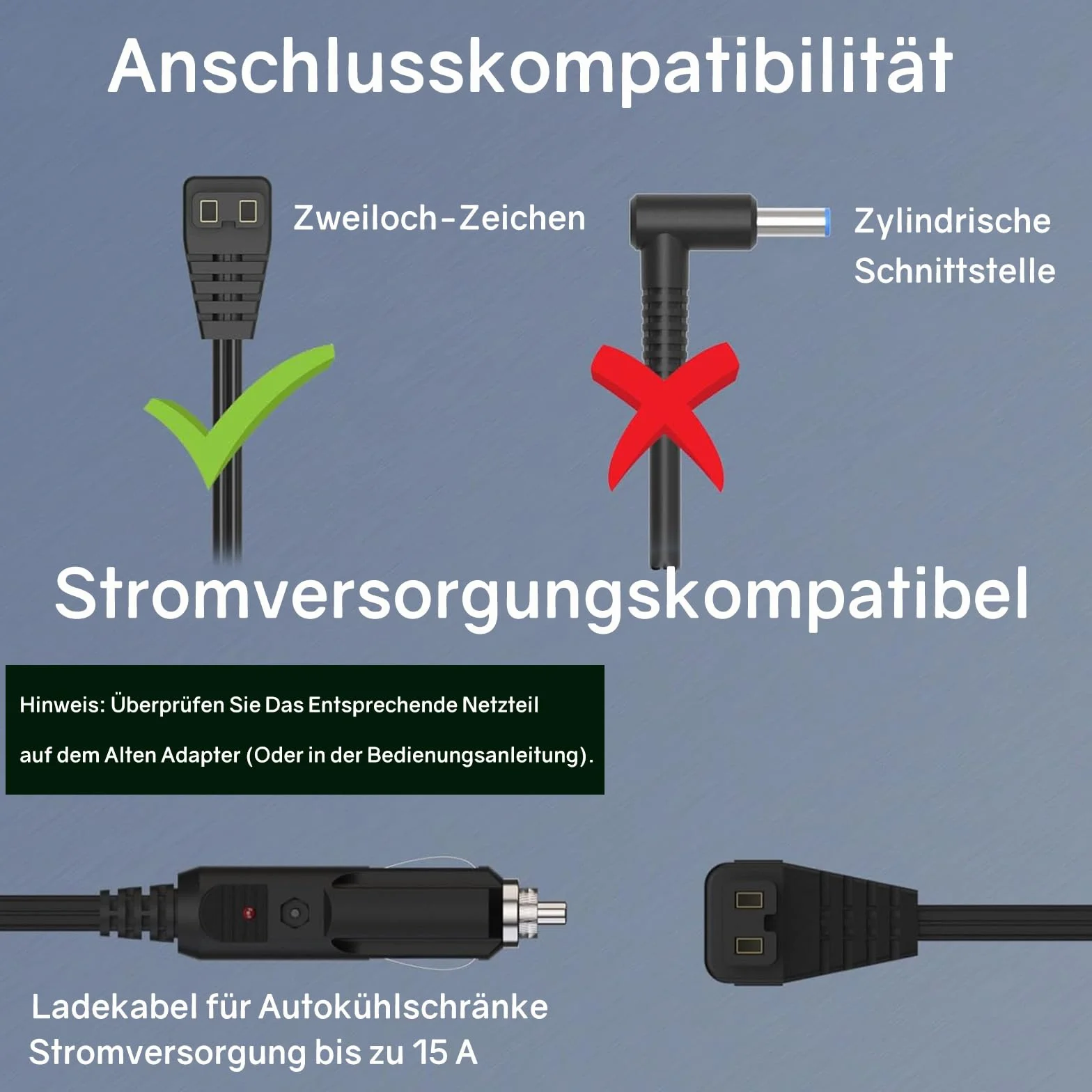 Kabel zastępczy do lodówki samochodowej 12 V-24 V, 12 V, 10 A, wtyczka do lodówki Mobicool, Alpicool ARB Waeco CF, kabel do lodówki samochodowej 1,8 m