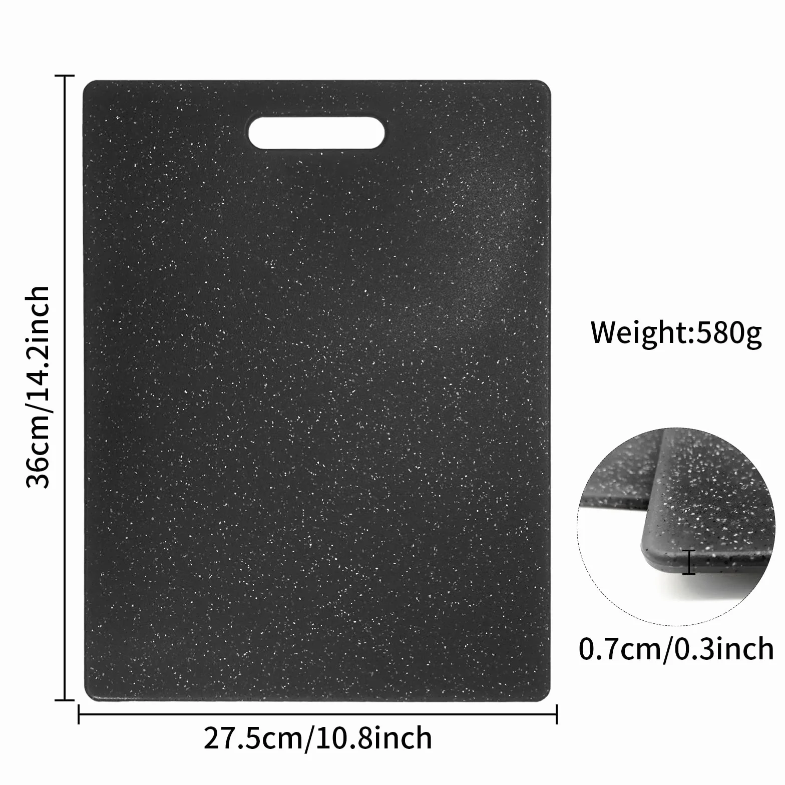 Newaner 36 x 27,5 cm deska do krojenia Ahmt o wyglądzie granitu, nie zawiera BPA, łatwa do czyszczenia i antybakteryjna, odporna na głębokie zarysowania, do warzyw, owoców, mięsa