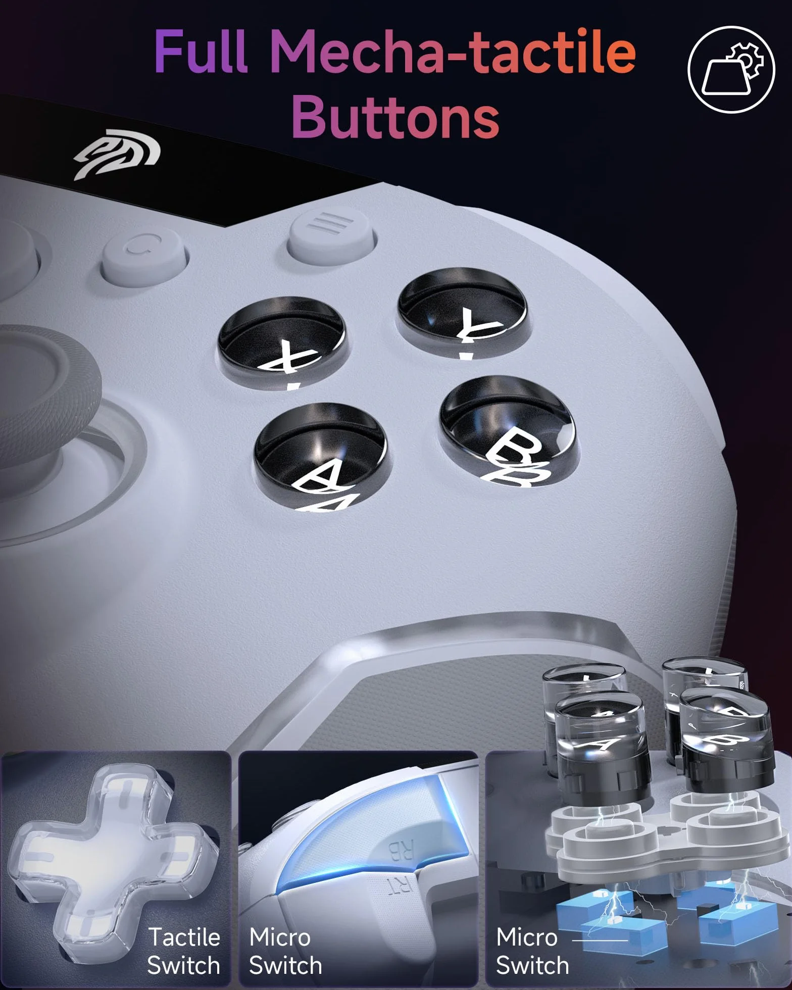 EasySMX X20 Bezprzewodowy Kontroler PC RGB Hall Joystick Trigger Bluetooth 1000mAh do PC/Switch/Android/iOS/Steam