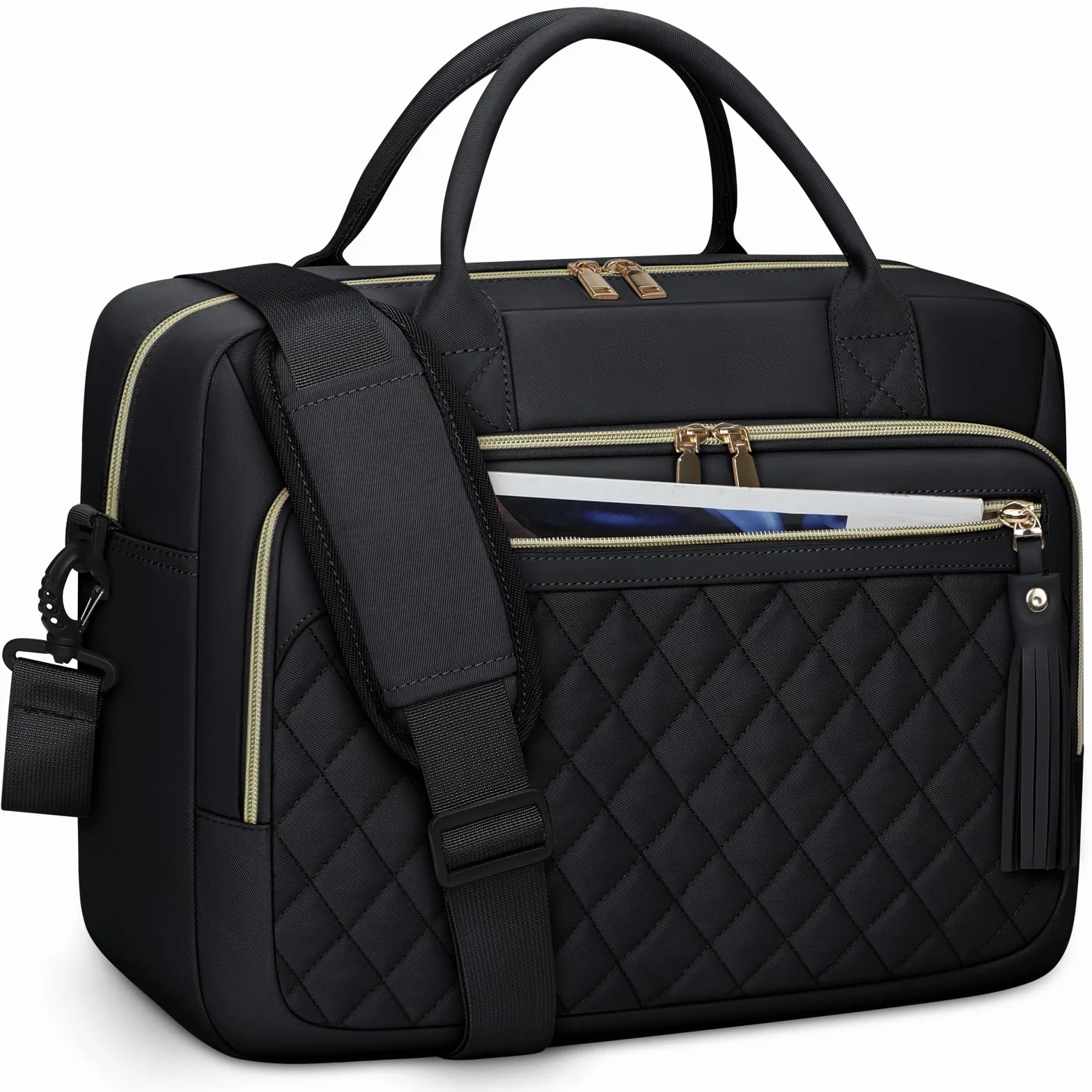 RAINSMORE Damska torba na laptopa o przekątnej ekranu 17,3", aktówka, wodoszczelna torba robocza, torba nauczycielska, biznesowa, na laptopa, notebooka, torba damska na ramię