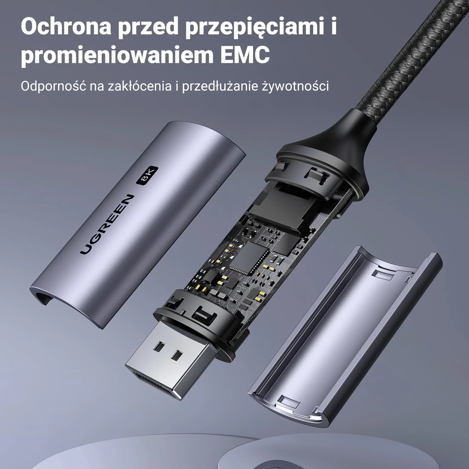 UGREEN Kabel USB C do DisplayPort 1.4 8K 60 Hz 30 Hz 4K 240 Hz 144 Hz HDR VRR Thunderbolt 4 3 DP1.4 Kabel kompatybilny z iPhone 15 MacBook Pro Air M1 M2 iPad Pro Air 5 Surface Pro 8 Galaxy S23 (1M)
