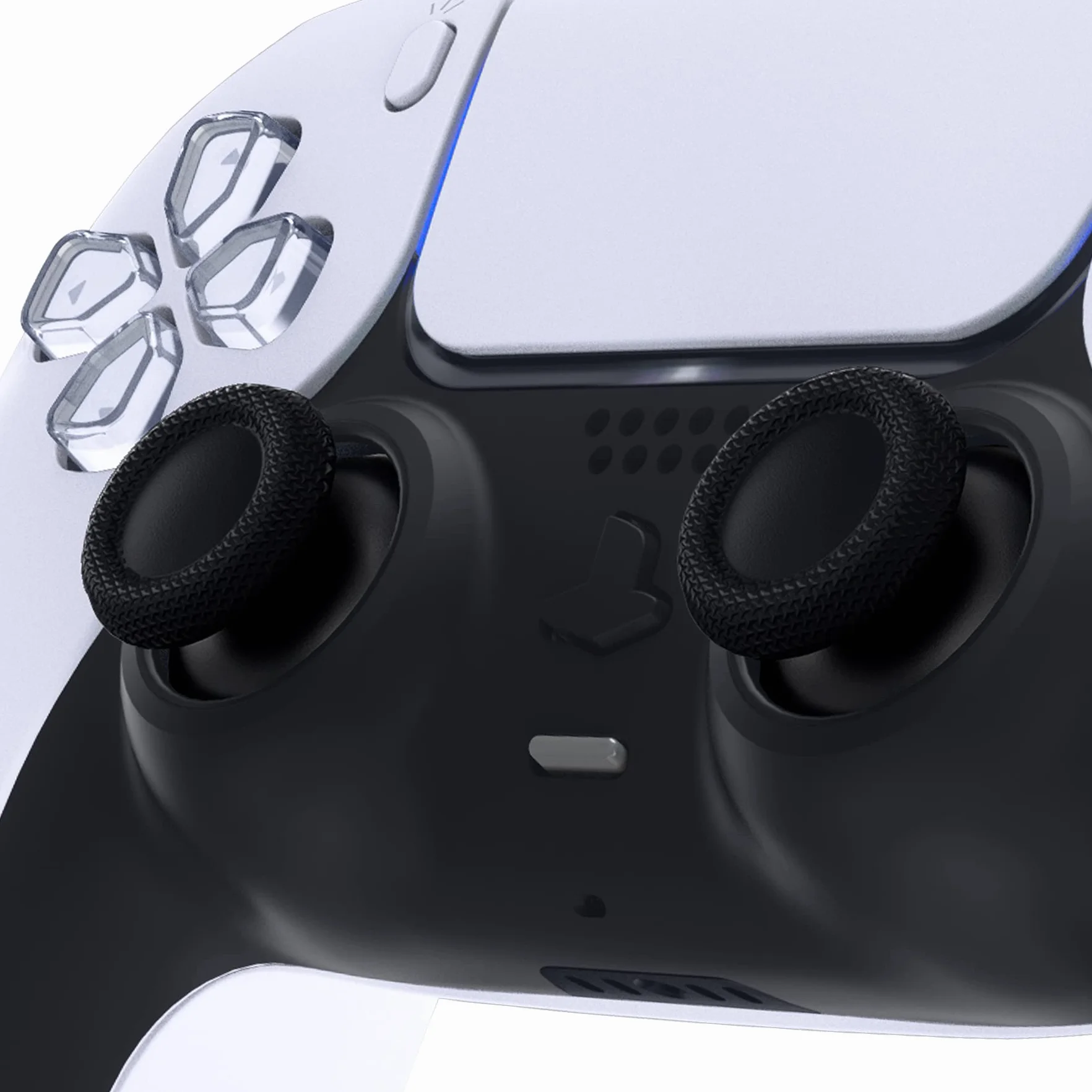 eXtremeRate 2 Pary Thumbsticks Kompatybilnych z Kontrolerem ps5 dla ps4, 4szt. Wymienne Drążki & Tools, Teksturowane Analog Sticks Joystick dla ps5 dla kontrolera ps4 pro Slim - Czarny