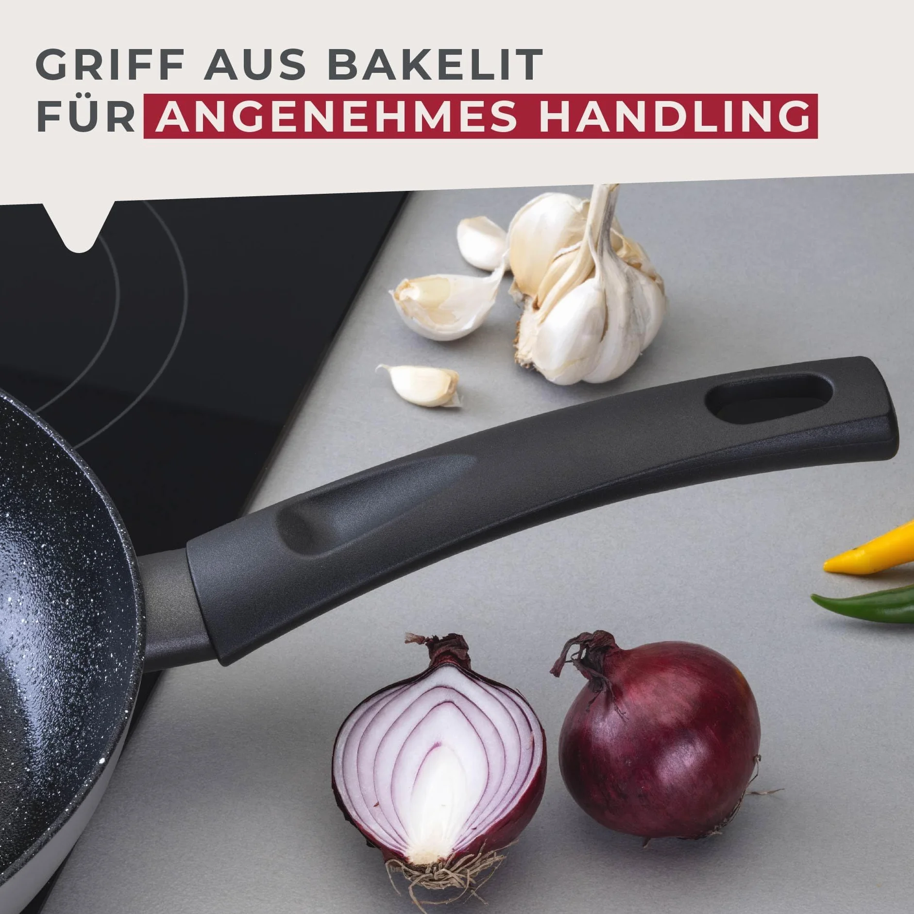 FACKELMANN Patelnia Essential Crisp 28 cm aluminium ceramiczna powłoka nieprzywierająca