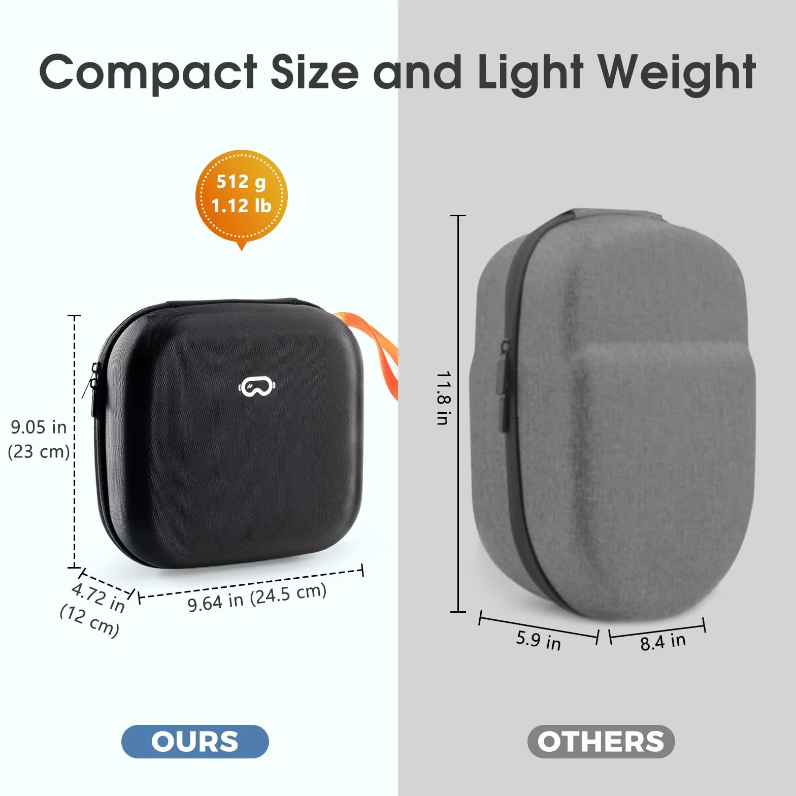 ProCase Etui Kompatybilne z Oculus Meta Quest 2, Quest 3, Apple Vision Pro VR, Pasek na Głowę i Akcesoria do Kontrolera, Twarda Torba do Podróży i Przechowywania, S-Czarna