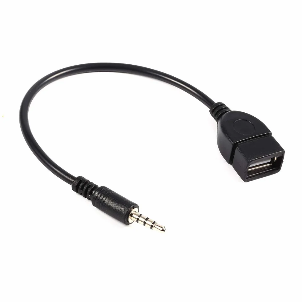 Adapter konwertera Kabel 3,5 mm męski jack audio AUX na USB 2.0 typ A żeński OTG, długość 20 cm
