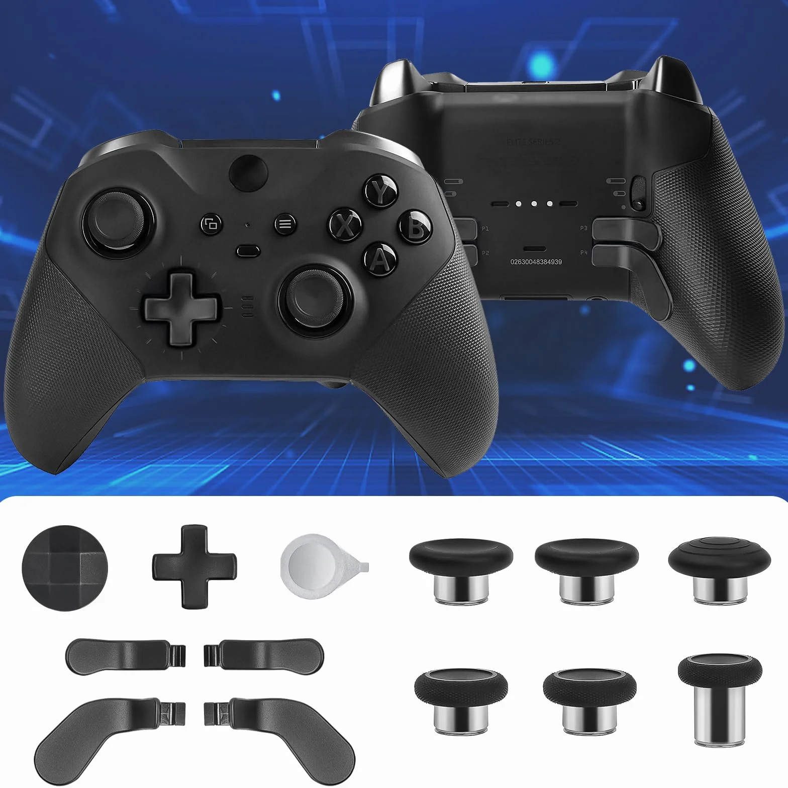 Metalowe pałeczki 13 w 1 do kontrolera Xbox Elite Series 2, akcesoria, zestaw wymiennych przycisków magnetycznych zawiera 6 metalowych joysticków, 4 wiosła, 2 podkładki D, 1 narzędzie do regulacji