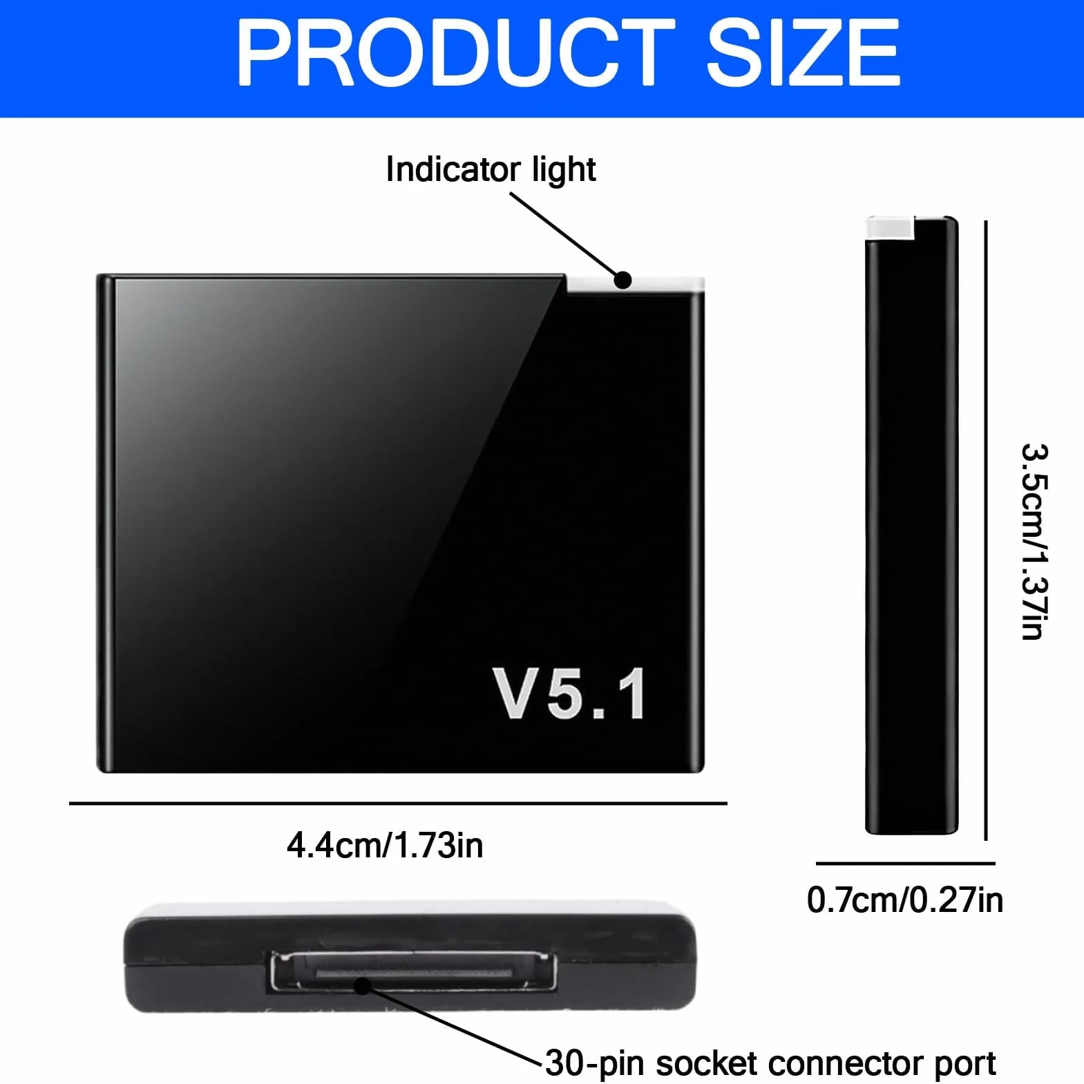 30-pinowy adapter Bluetooth 5.1 do Bose SoundDock, przenośny mini odbiornik muzyki do iPhone'a/iPoda, 30-biegunowej stacji dokującej muzyki, nie nadaje się do samochodów lub motocykli