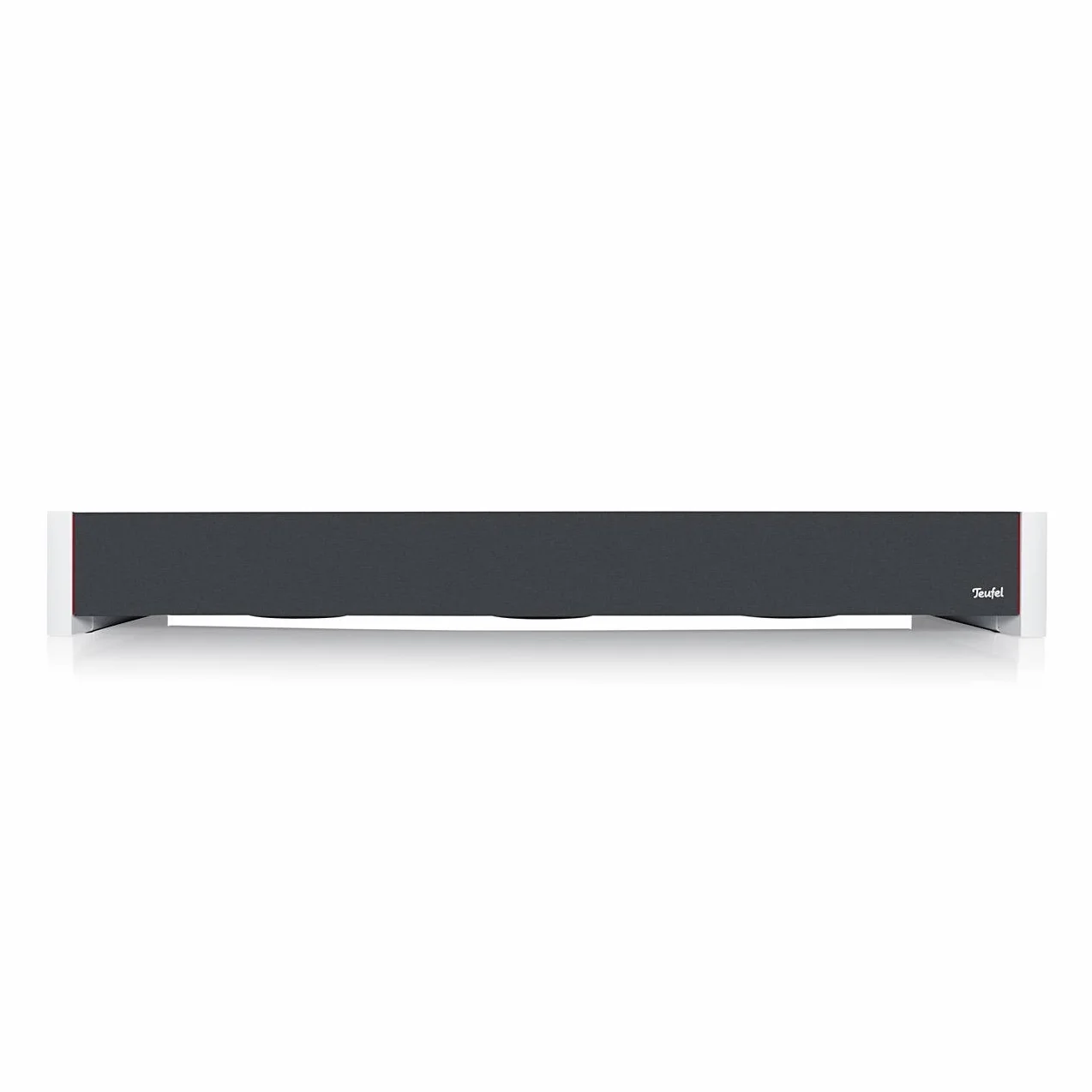 Płaski subwoofer Teufel T 4000 - zajmujący niewiele miejsca subwoofer aktywny, zasada downfire, mocne odtwarzanie basów, bass reflex - czarny