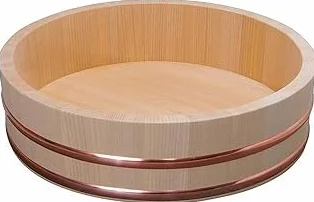 Hangiri Japanese Biała drewniana miska do sushi 60 cm