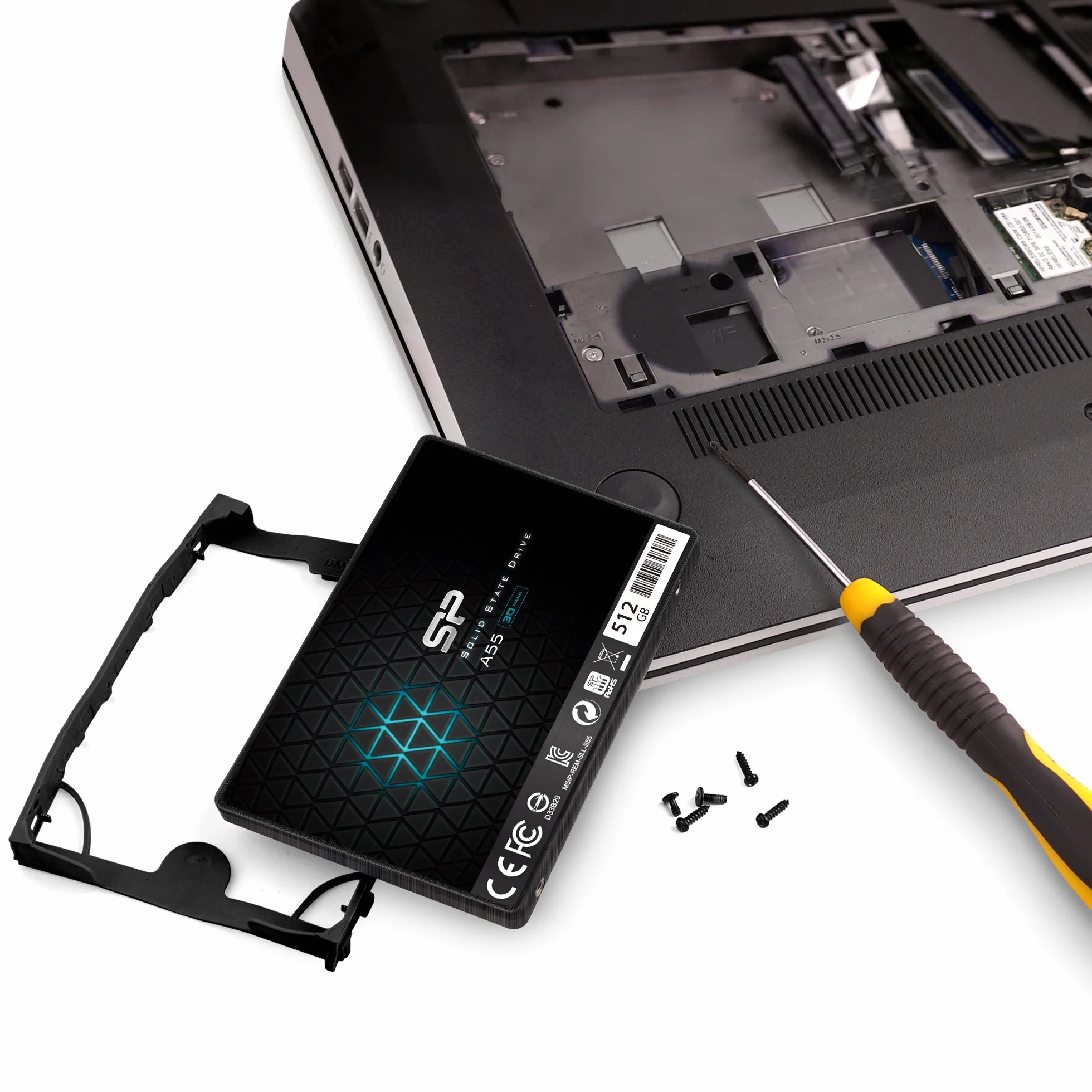 Silicon Power SSD 512 GB 3D NAND A55 SLC Cache Performance Boost 2,5 cala SATA III 7 mm (0,28") wewnętrzny dysk SSD, dysk twardy