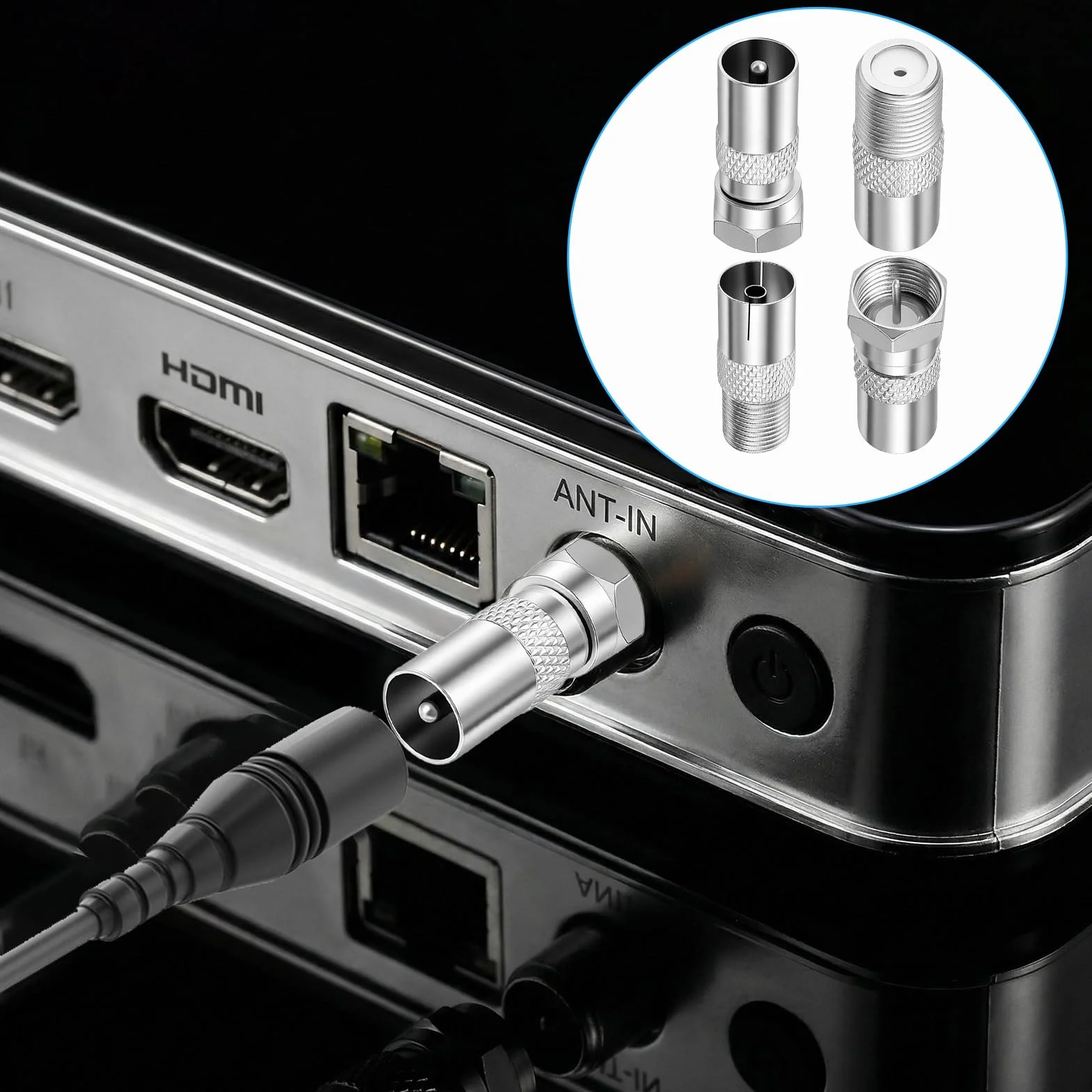 8 sztuk adapterów do anteny SAT, złącze koaxialne F do kabla SAT dla kabli antenowych, kabli satelitarnych, kabli koaxialnych