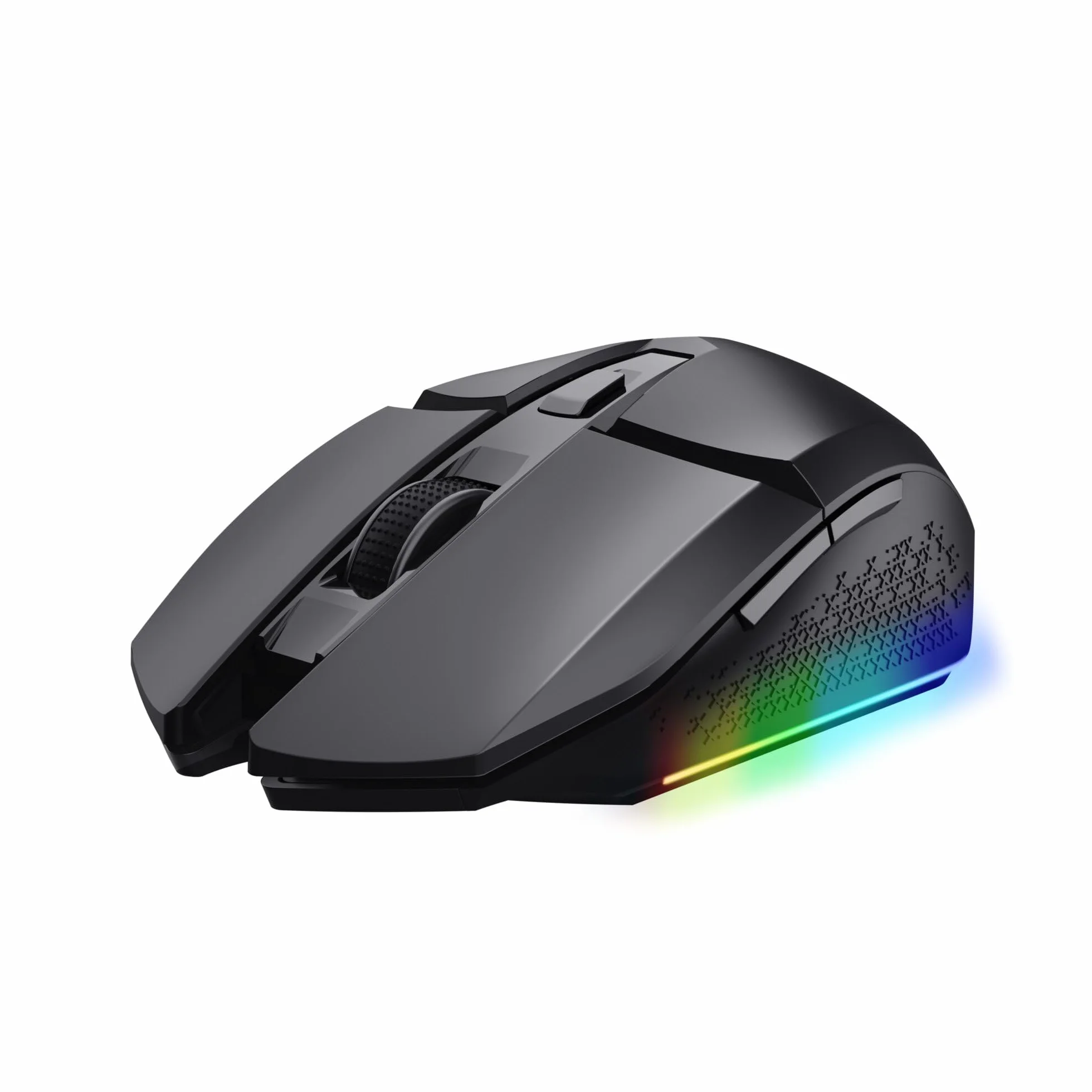 GXTrust 1108 Vylax Bezprzewodowa Mysz Gamingowa, Akumulator 80 Godzin, 800-4800 DPI, Podświetlenie LED, 6 Przycisków, Odbiornik USB, Myszka do gier PC Komputer Laptop Windows, Czarna