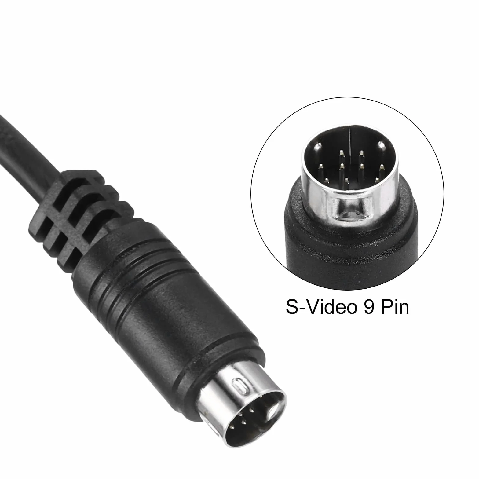QUARKZMAN S kabel wideo 6,6 ft, mini DIN 9-pinowy kabel S-video męski na męski pozłacany wtyk transmisja do odbiornika telewizyjnego monitora S-VHS VCR DVD