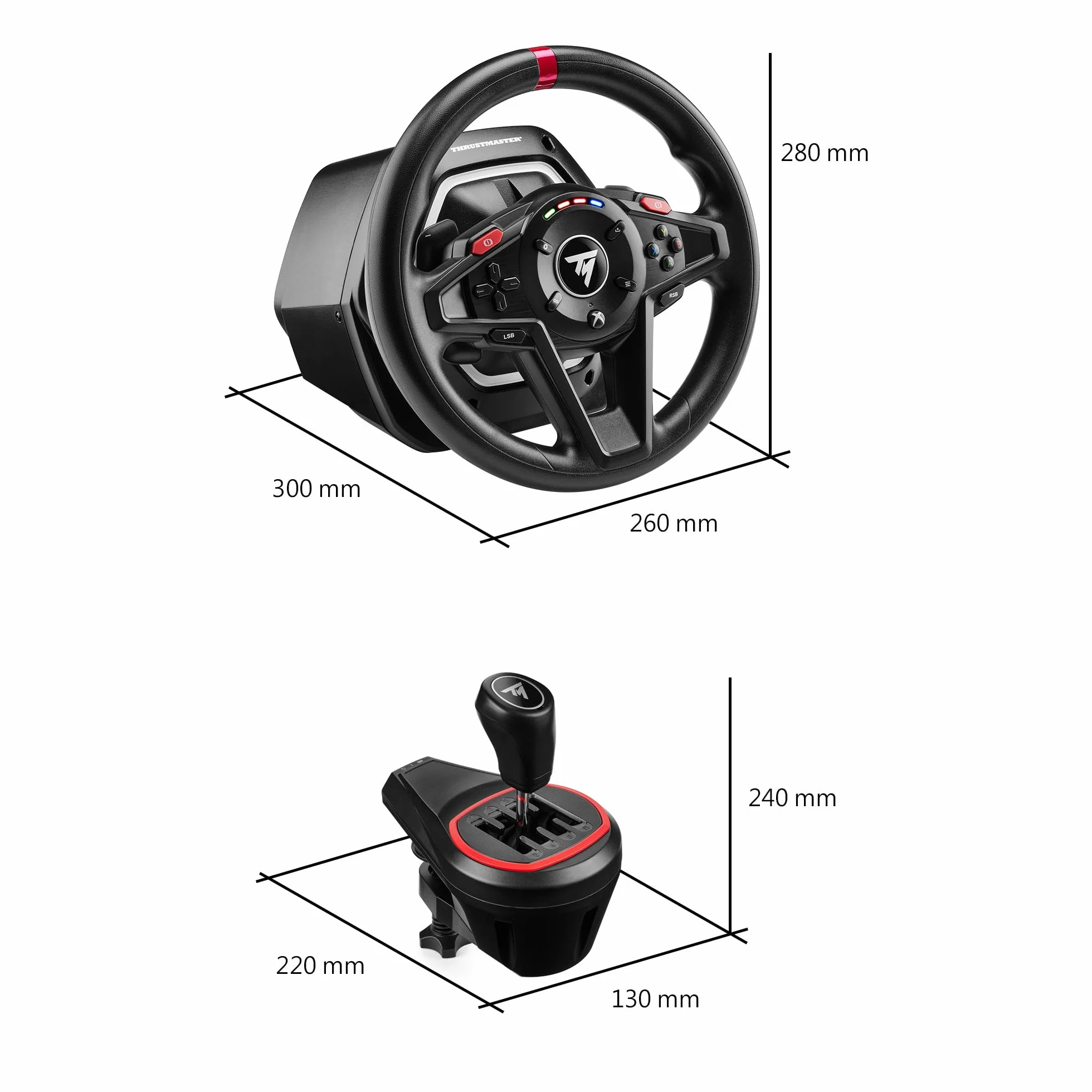 Thrustmaster T128 Shifter Pack, Kierownica Wyścigowa T128 i TH8S Shifter Add-On, Zgodność z Xbox i PC