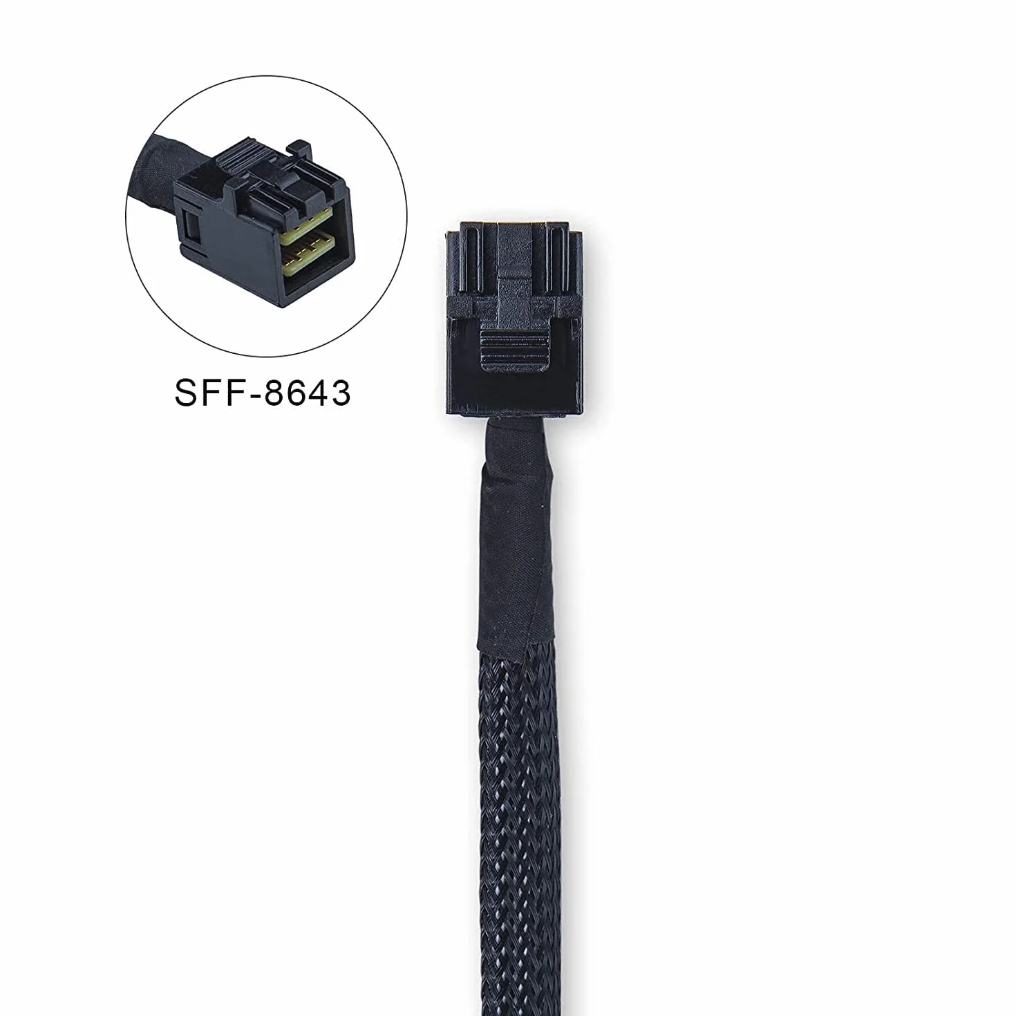 SFF-8643 do SFF-8643 12G wewnętrzny kabel mini SAS HD, z paskiem bocznym, kompatybilny z kontrolerem RAID lub PCI Express, 100 omów, 0,5 m (1,6 ft)