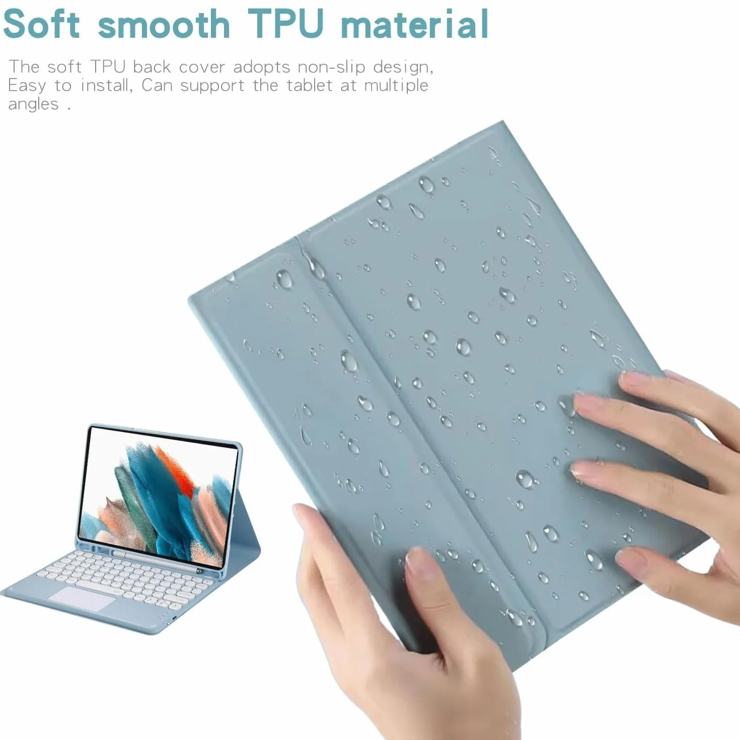 Keyboard Case for Huawei MatePad 11,5 cala 2025, z 7-kolorowym podświetleniem, odłączaną bezprzewodową klawiaturą Bluetooth z touchpadem, ultracienką, wielokątną osłoną i myszką,Purple