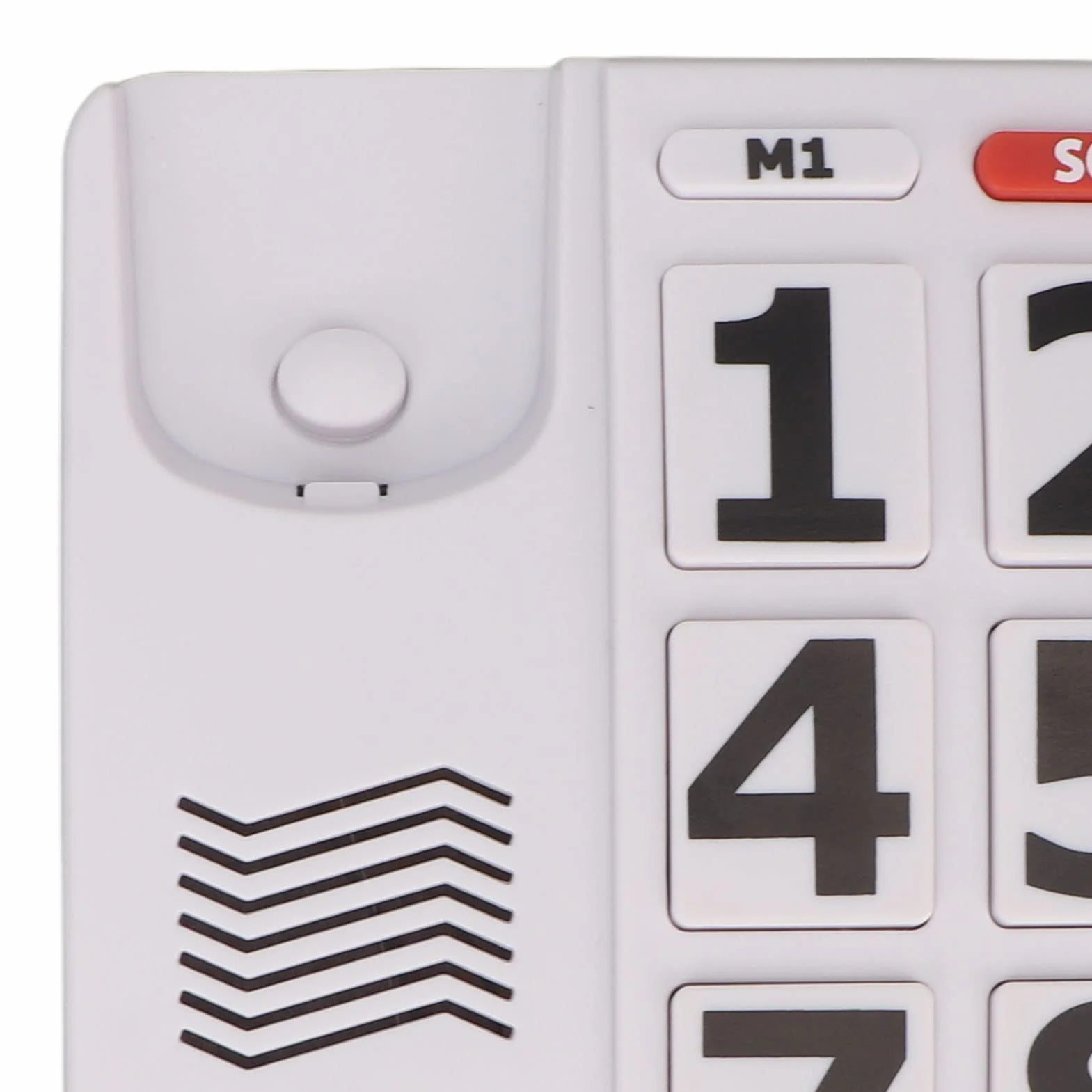 Telefon z Dużymi Przyciskami dla Seniorów, Duża głośność, Duże Przyciski, Regulowana głośność, Przewodowy Telefon Stacjonarny dla Osób Starszych, Biały