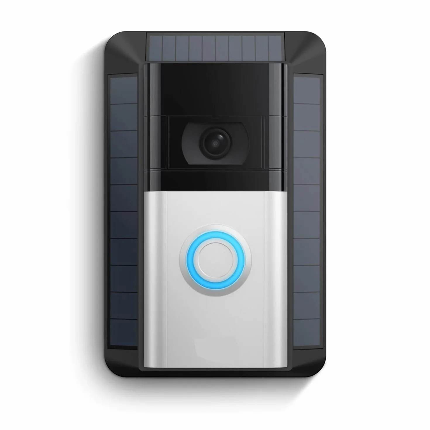 Ładowarka solarna kompatybilna z dzwonkiem do drzwi Ring Battery, port USB-C Video Doorbell, wersja 2024, czarna