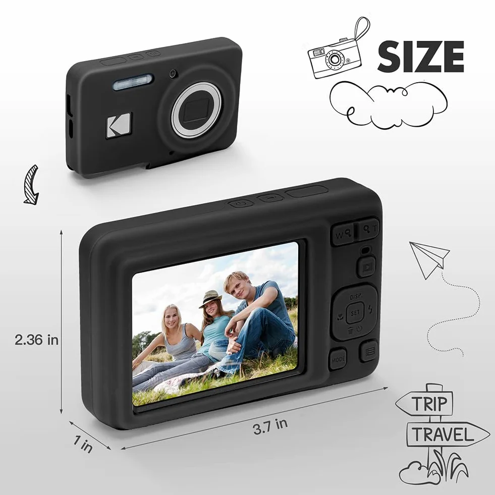 Dla KODAK PIXPRO FZ55 Etui na Aparat, Silikonowa Pokrywa Ochronna Przeciw Zarysowaniam, Odporna na Wstrząsy Skóra, Lekkie Etui Uchwytowe na Akcesoria do Cyfrowego Aparatu FZ55