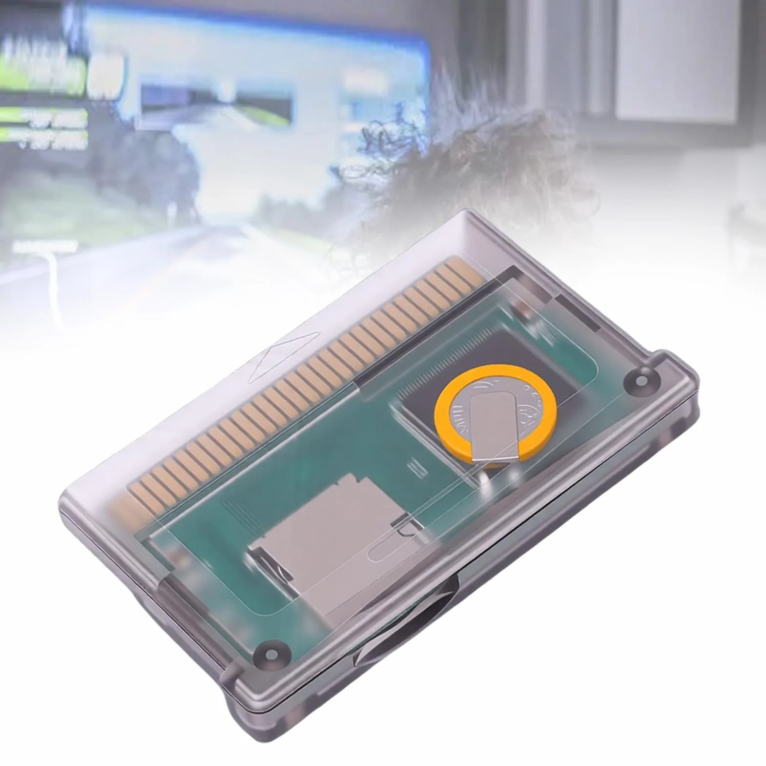 LICAEVEY Karta Pamięci GBA Flash, Karta do Gry dla Gameboy Advance SP itp., Maksymalna pojemność 2 GB, Wymagany Format FAT, kompatybilność Uniwersalna (fioletowy przezroczysty)