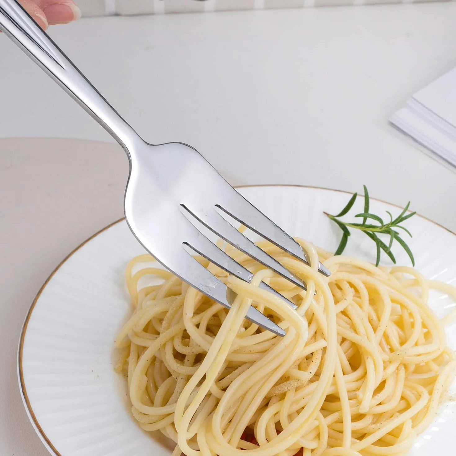 GoGeiLi Zestaw widelców do serwowania ze stali nierdzewnej 24 cm, 3 szt