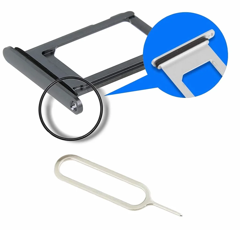 MMOBIEL Uchwyt karty SIM Kompatybilny z iPhone'em XS - 5,8 cala - 2018 - sanki tacki karty SIM - w tym gumowa uszczelka i sima - szary