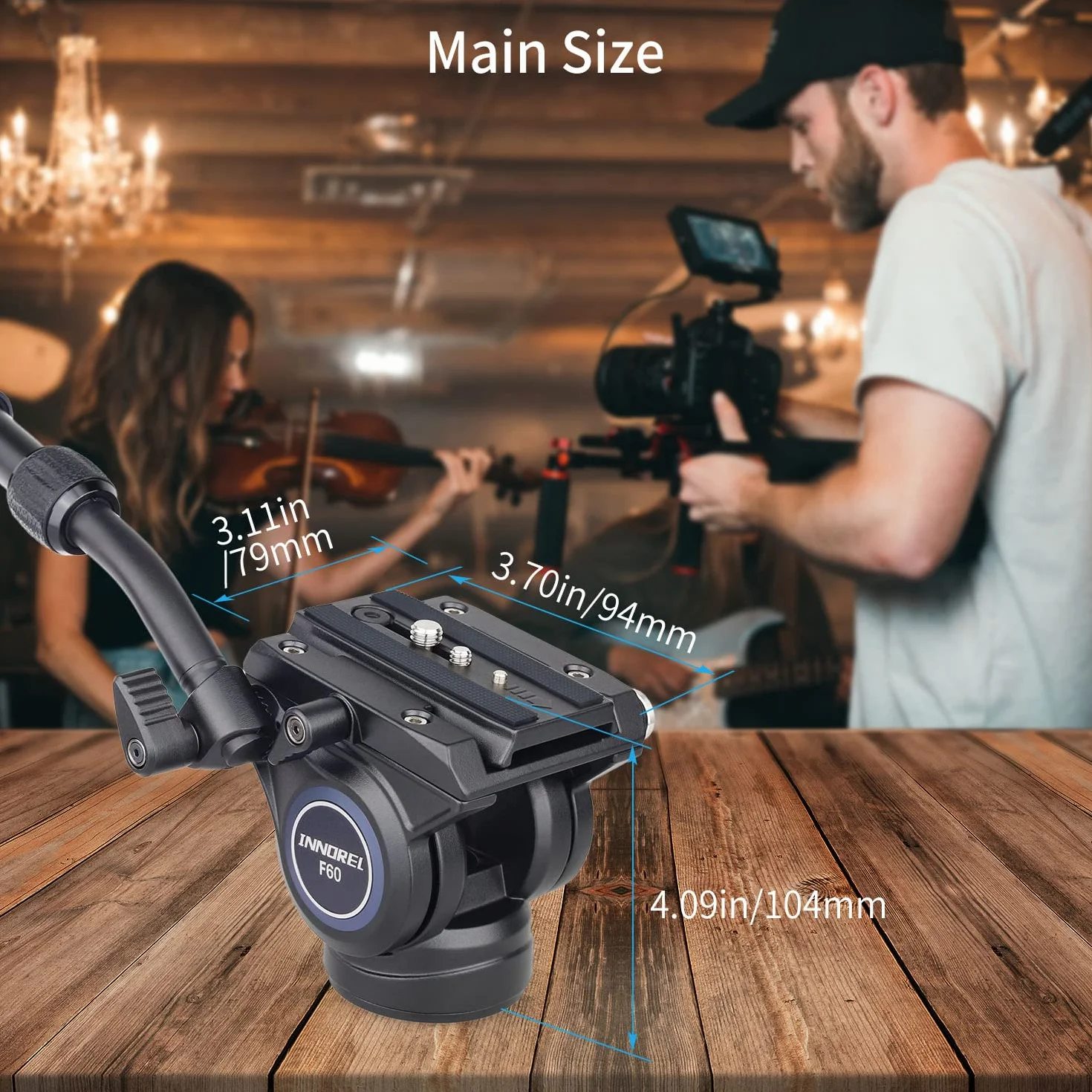 Innorel F60 profesjonalny statyw do kamery wideo, głowica uchylna 1/4 i 3/8 cala, płyta przesuwna DSLR, kamera, teleskop, maksymalne obciążenie 10 kg