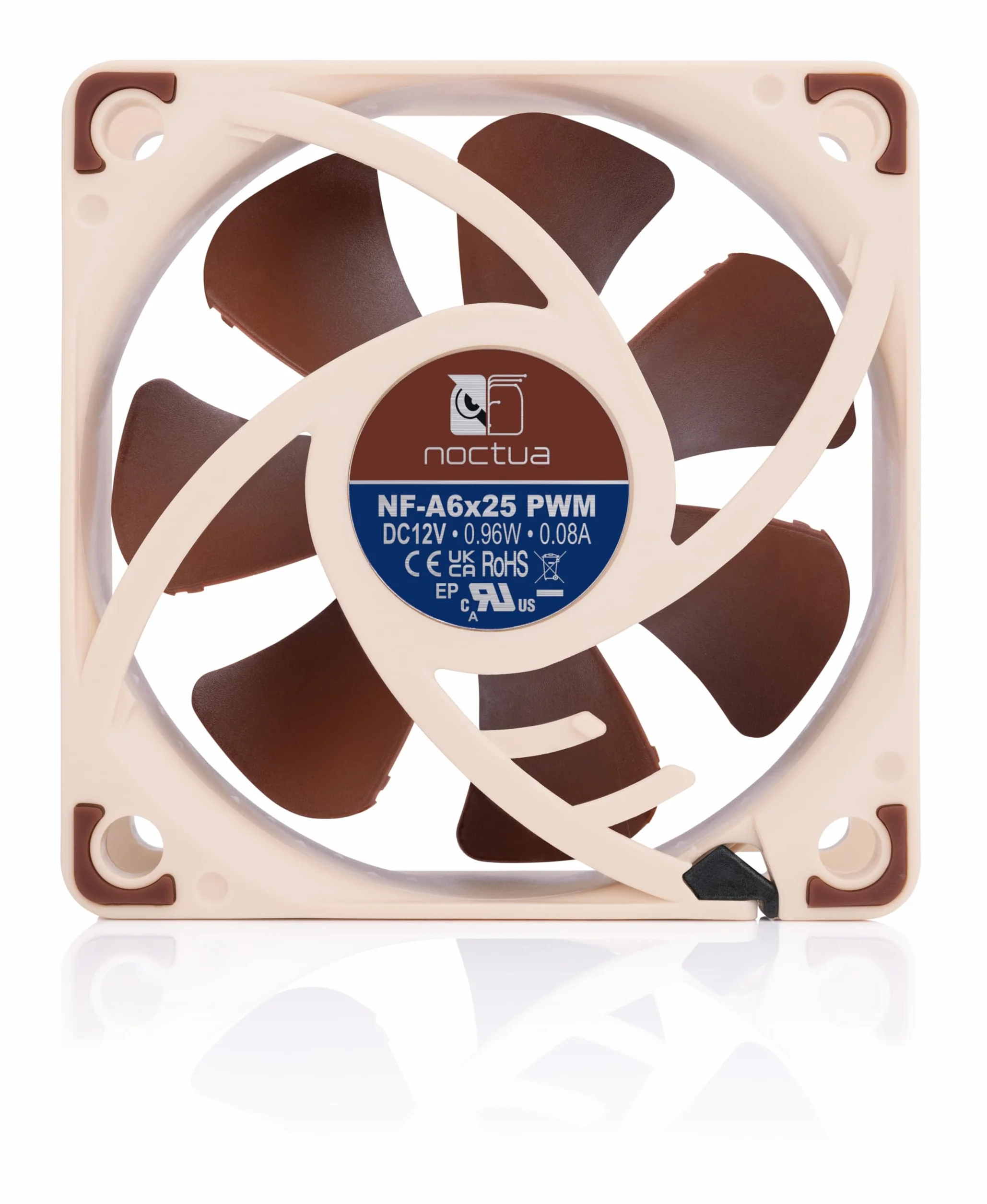 Noctua NF-A6x25 PWM, Cichy, 4-Pinowy Wentylator Klasy Premium (60 mm, Brązowy)