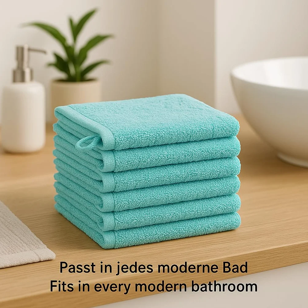 Betz Rękawiczki do mycia Palermo 10 sztuk 16x21 cm – 100% bawełna 360g/m² – Miękkie ręczniki frotte – Łatwe w utrzymaniu i chłonne – Kolor turkusowy