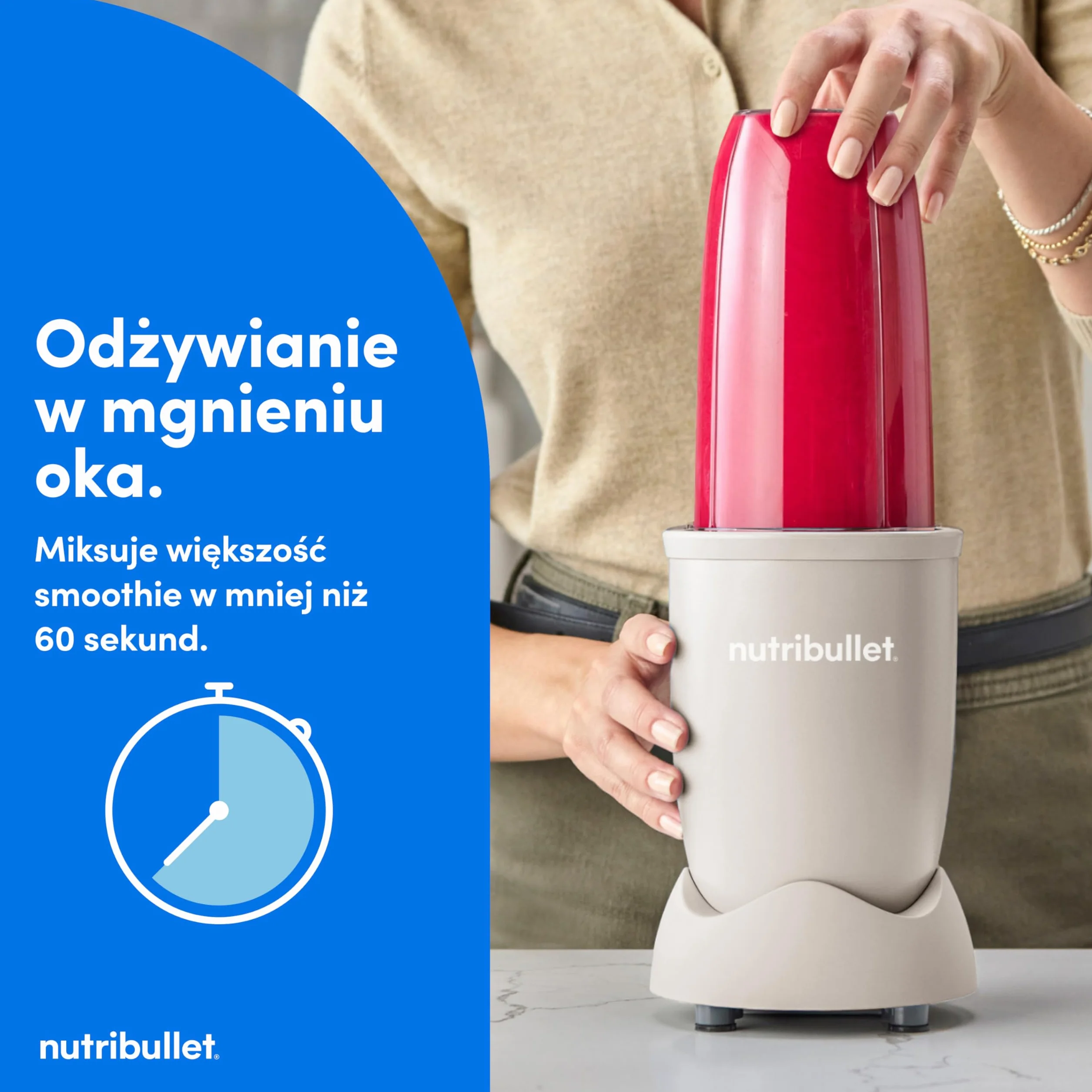 Nutribullet Pro 900 Blender Wielofunkcyjny Smoothie Ekstraktor Owoców Warzyw 900W Szary NB904MASN