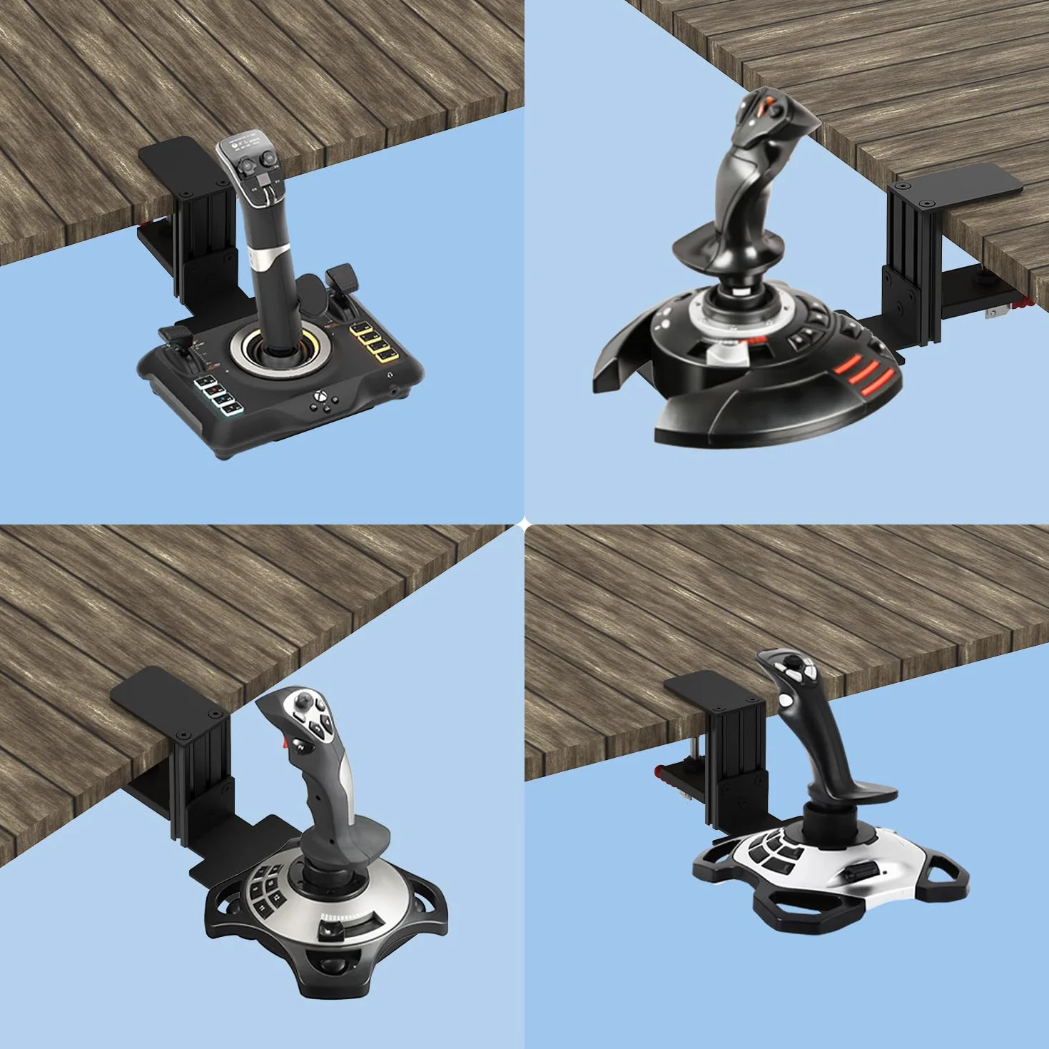 Szybkozamykany Mocownik Biurkowy: Kompatybilny z WINWING URSA MINOR Space/Airline Joystick, Thrustmaster FarmStick/T.Flight HOTAS ONE, Logitech Extreme 3D Pro, Turtle Beach VelocityOne Flightstick