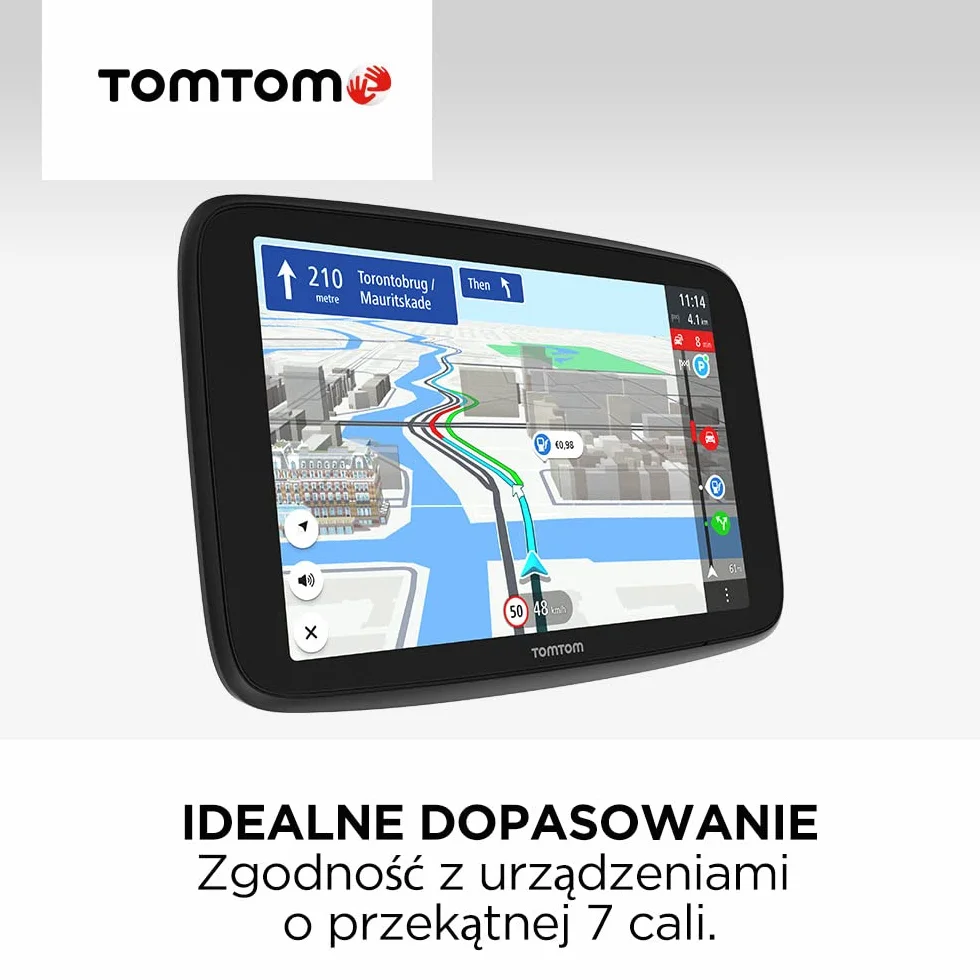 TomTom etui ochronne premium ze skóry do nawigacji GPS TomTom o przekątnej 7 cali, GO Superior 7, GO Navigator 7, GO Expert 7 i GO EXPERT 7 plus, GO Camper Max 1. i 2. generacji (9UYB.001.03)