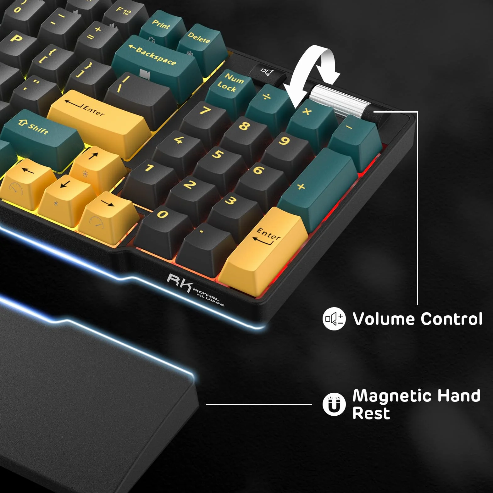 RK ROYAL KLUDGE RK96 RGB Limited Ed 90% 96 klawiszy bezprzewodowa tri-Mode BT5.0/2.4G/USB-C Hot-Swap klawiatura mechaniczna z podpórką pod nadgarstek