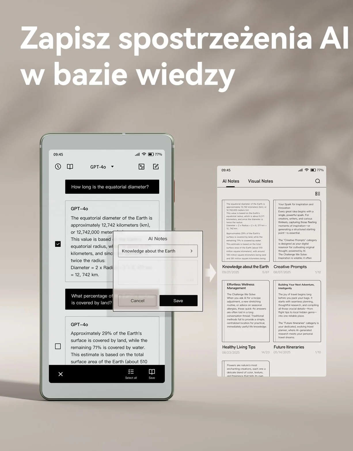 VIWOODS 6,13’’ AiPaper Reader z łącznością 4G, ultracienkie i lekkie urządzenie eReader E Ink, zintegrowana sztuczna inteligencja, 300 PPI, regulowane przednie podświetlenie, 128 GB pamięci