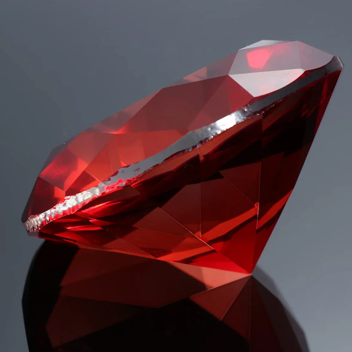 Happyyami Sztuczne Diamenty Szklane Ozdobny Element Czerwony do Wypełnienia Wazonów