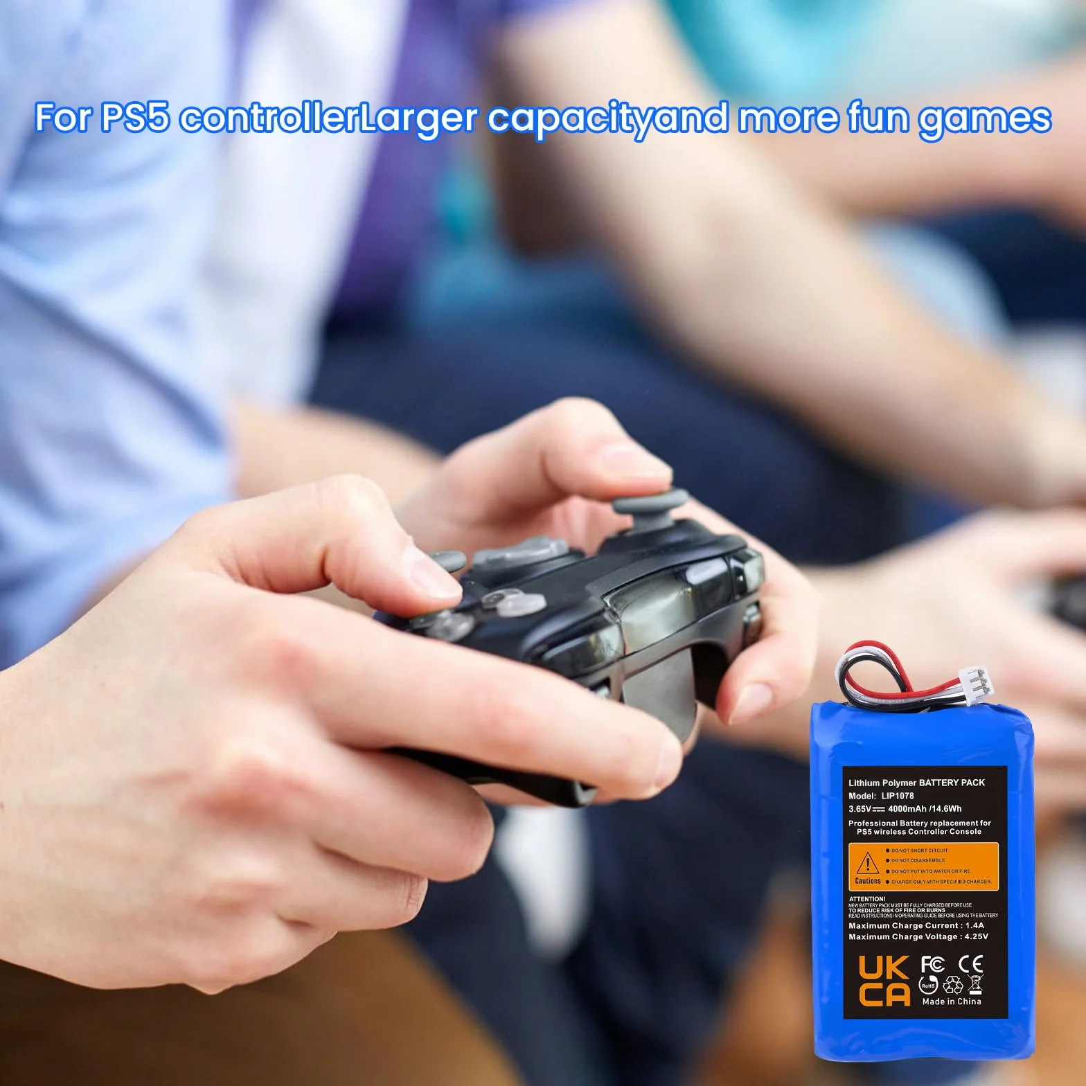 Akku do kontrolera PS5, 4000mAh 3.65V LIP1078 Battery-Akku, zamiennik Power PS5-Controller AkkuErsatz do kontrolera PS5-Playstation 5 DualSense bezprzewodowego
