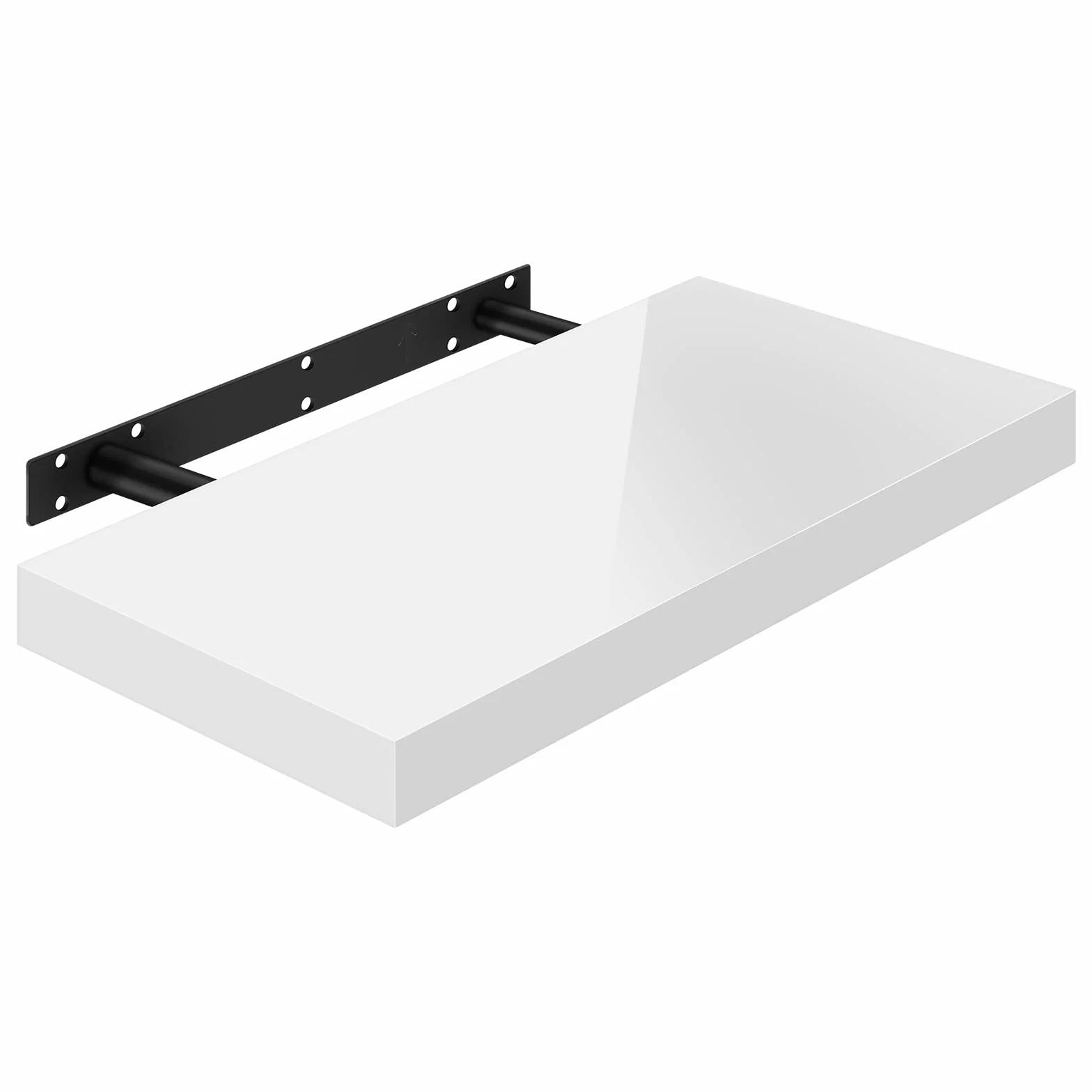 WOLTU Półka ścienna, półka ścienna, półka pływająca, półka na książki, CD DVD, panel drewniany, 50x22,9x3,8cm, biały RG9477ws