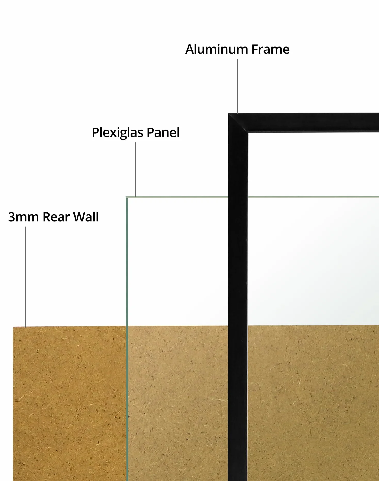 QWORK® Aluminiowa ramka na zdjęcia 50 x 70 cm, czarna matowa – odporne na pęknięcia szkło akrylowe – do portretów, puzzli, plakatów, dokumentów