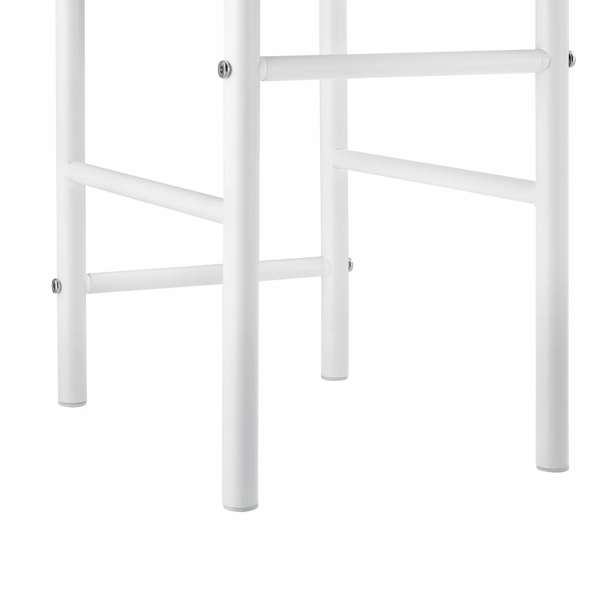Wieszak na ubrania wolnostojący z wieszakiem na spodnie 107 x 45 x 45 cm metalowy stelaż biały