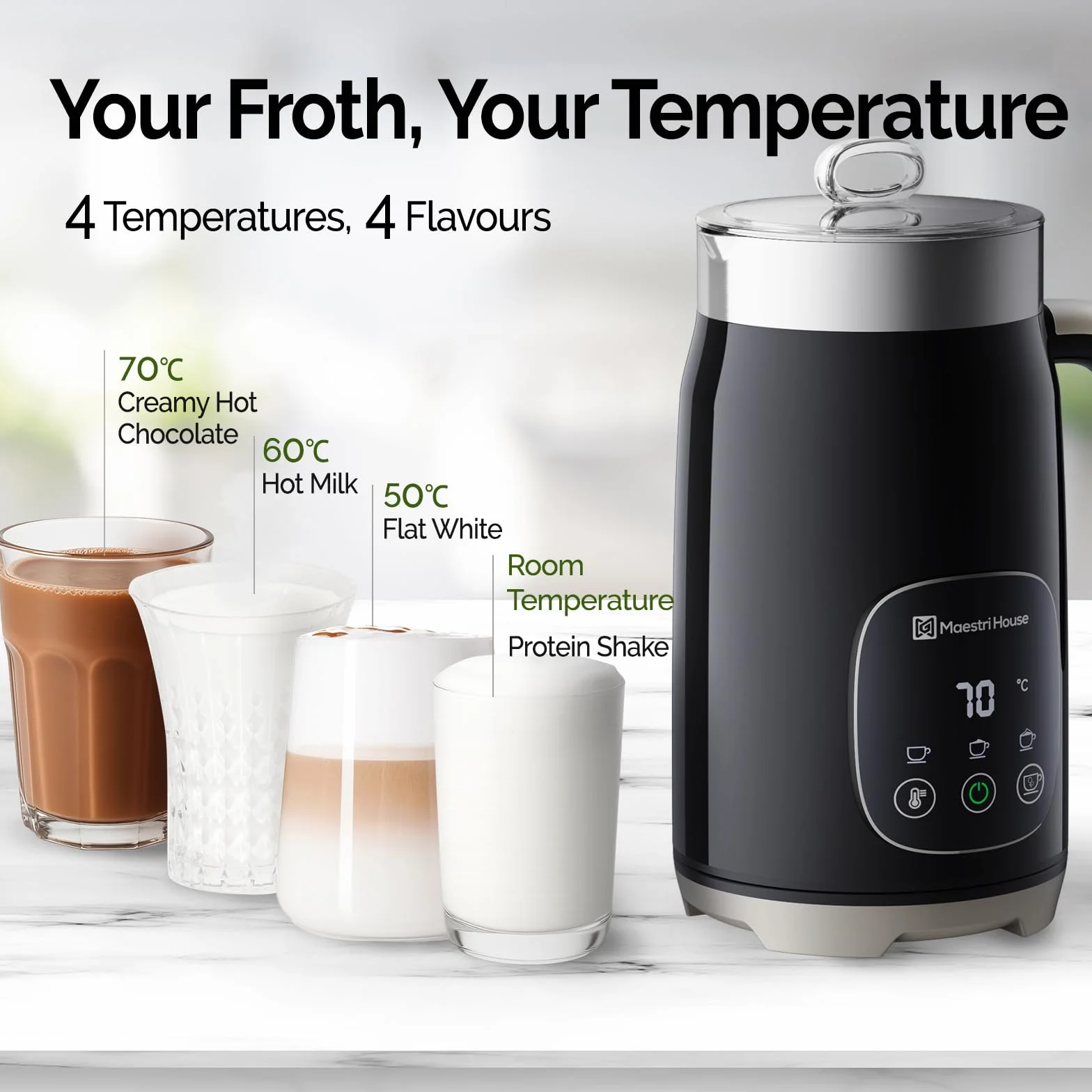 Maestri House spieniacz do mleka elektryczny 4-w-1 400 ml Smart-Touch DualFro 400
