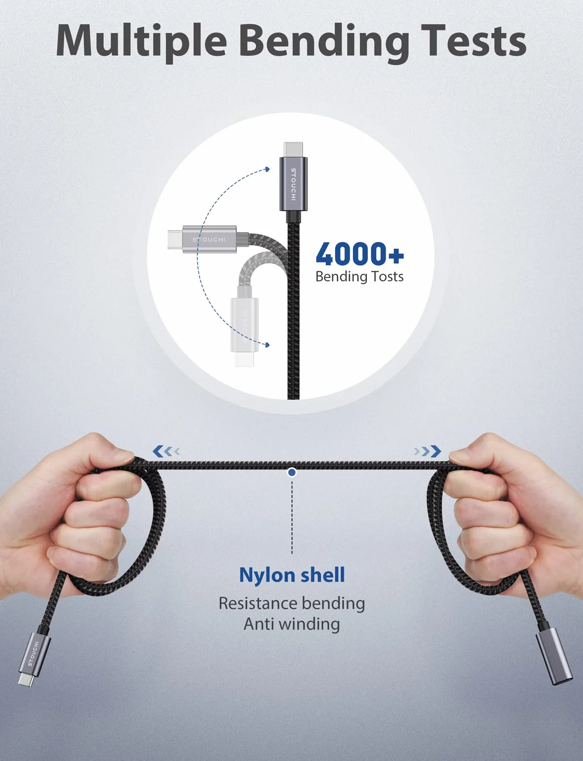 Stouchi przedłużacz USB C 6 FT 1,84 M męski na żeński kabel do szybkiego ładowania transmisji danych audio kompatybilny z przełącznikiem Thunderbolt 3 Mac Book Pro Google Pixel 5 2 XL 3