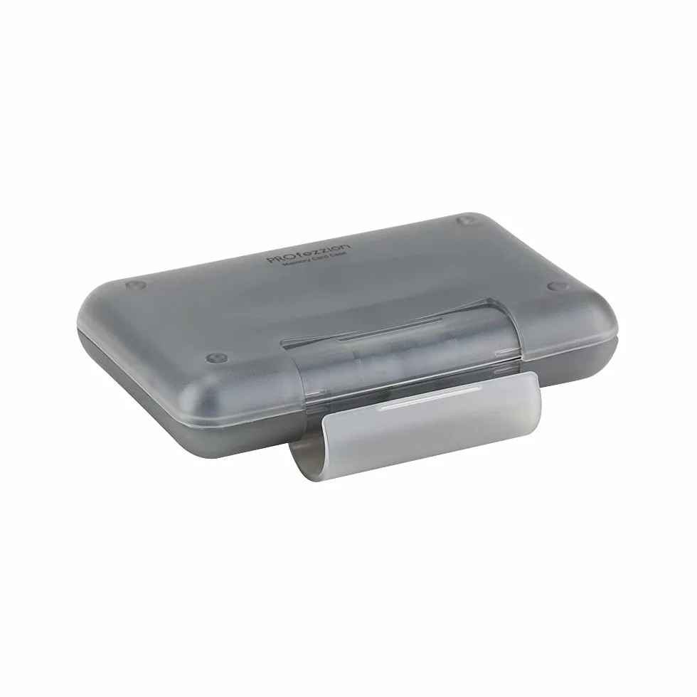 PROfezzion Wodoodporne Etui na Karty Pamięci Etui na Karty SD Małe Etui na 8 Kart SD SDHC SDXC +16 Kart Micro SD, Miękkie Gumowe Wnętrze Odporne na Wstrząsy, Szare