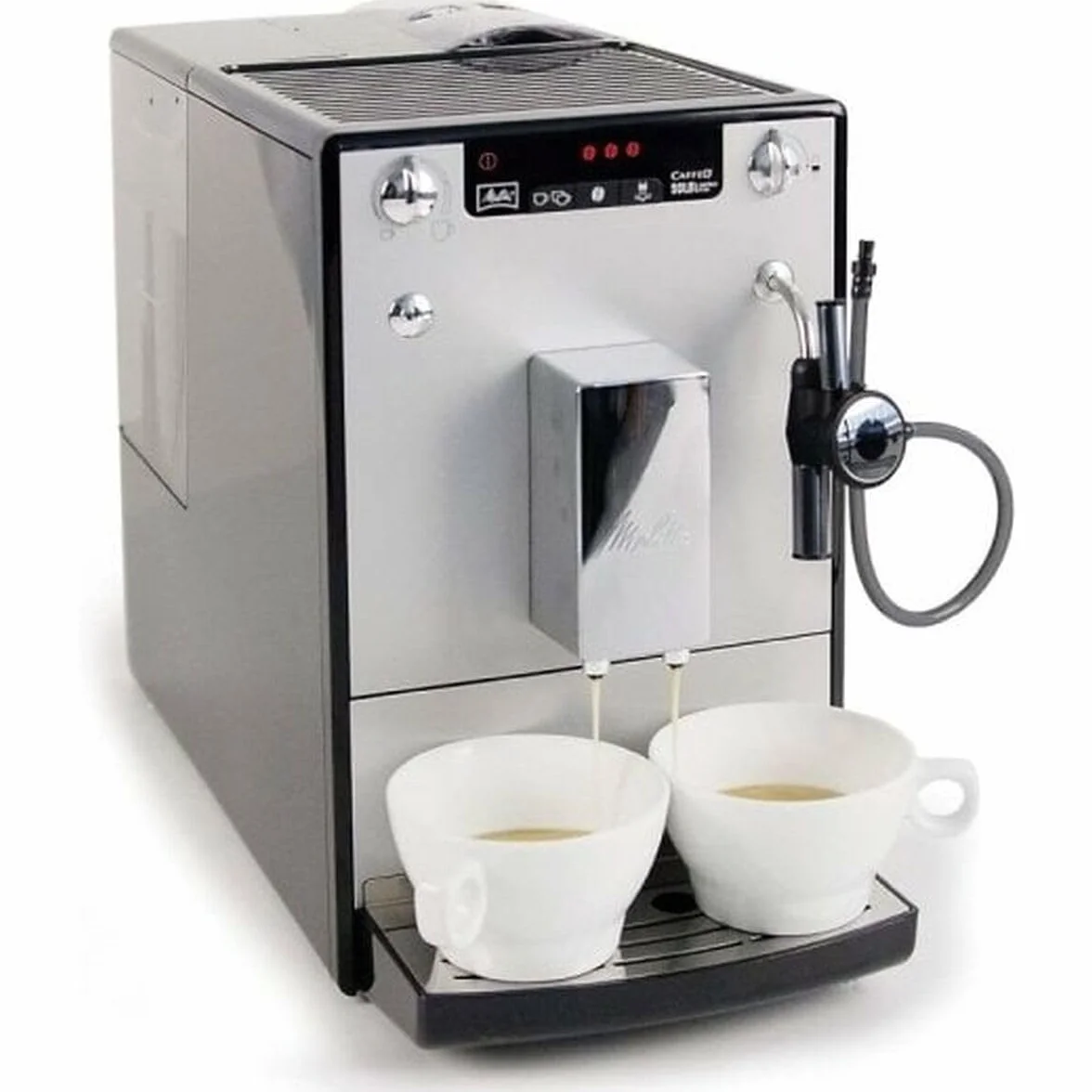 Melitta SOLO & Perfect Milk E957-103, w pełni automatyczny ekspres do kawy Bean to Cup, automatyczny ekspres do cappuccino, srebrny