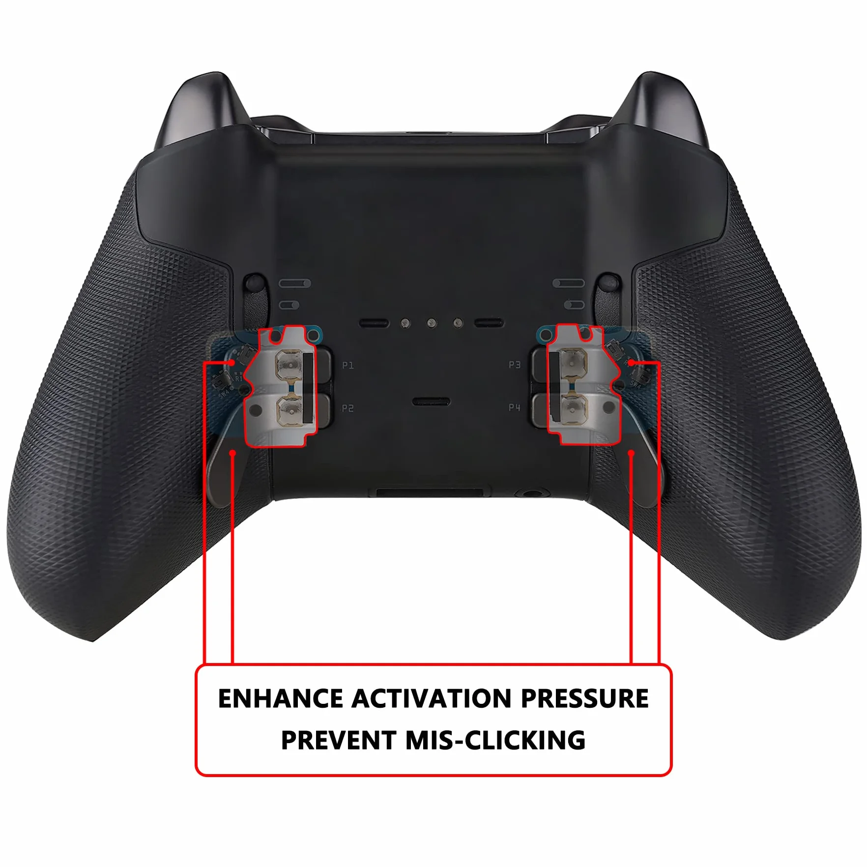 eXtremeRate Back Paddle Enhancement Metal Paddle Kits dla Xbox Elite Series 2, Elite Series 2 Core Controller (Model 1797) - Zwiększa Nacisk Lyżek Tylnych - Łopatki Nie są Dołączone